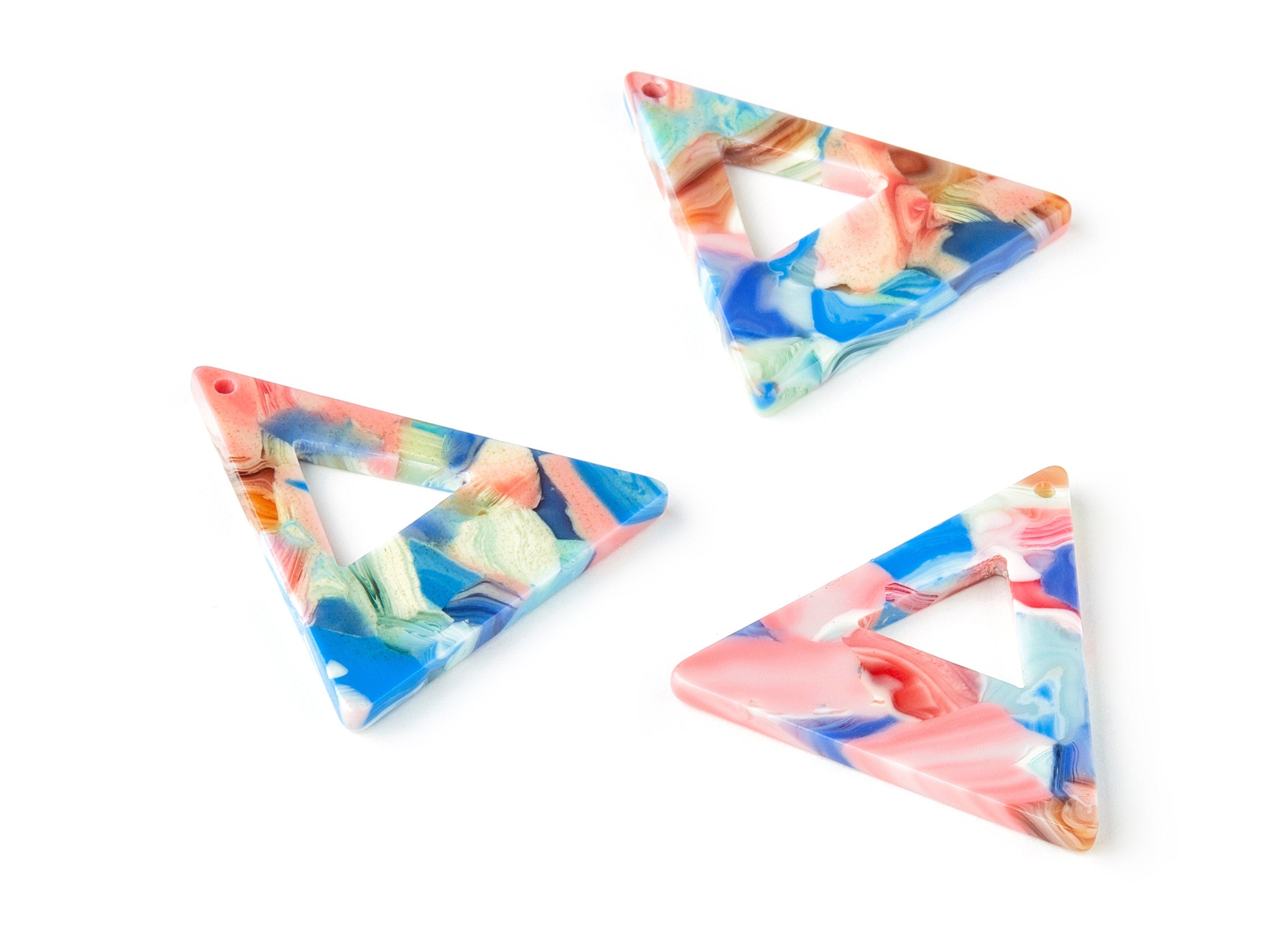 Acetate Triangle Charms - Triangle Earrings and Pendant - Earring Findings - Color Code: A329 - 33.21x33.06x2.5mm - AC1649-A329 - DOMEDBAZAAR