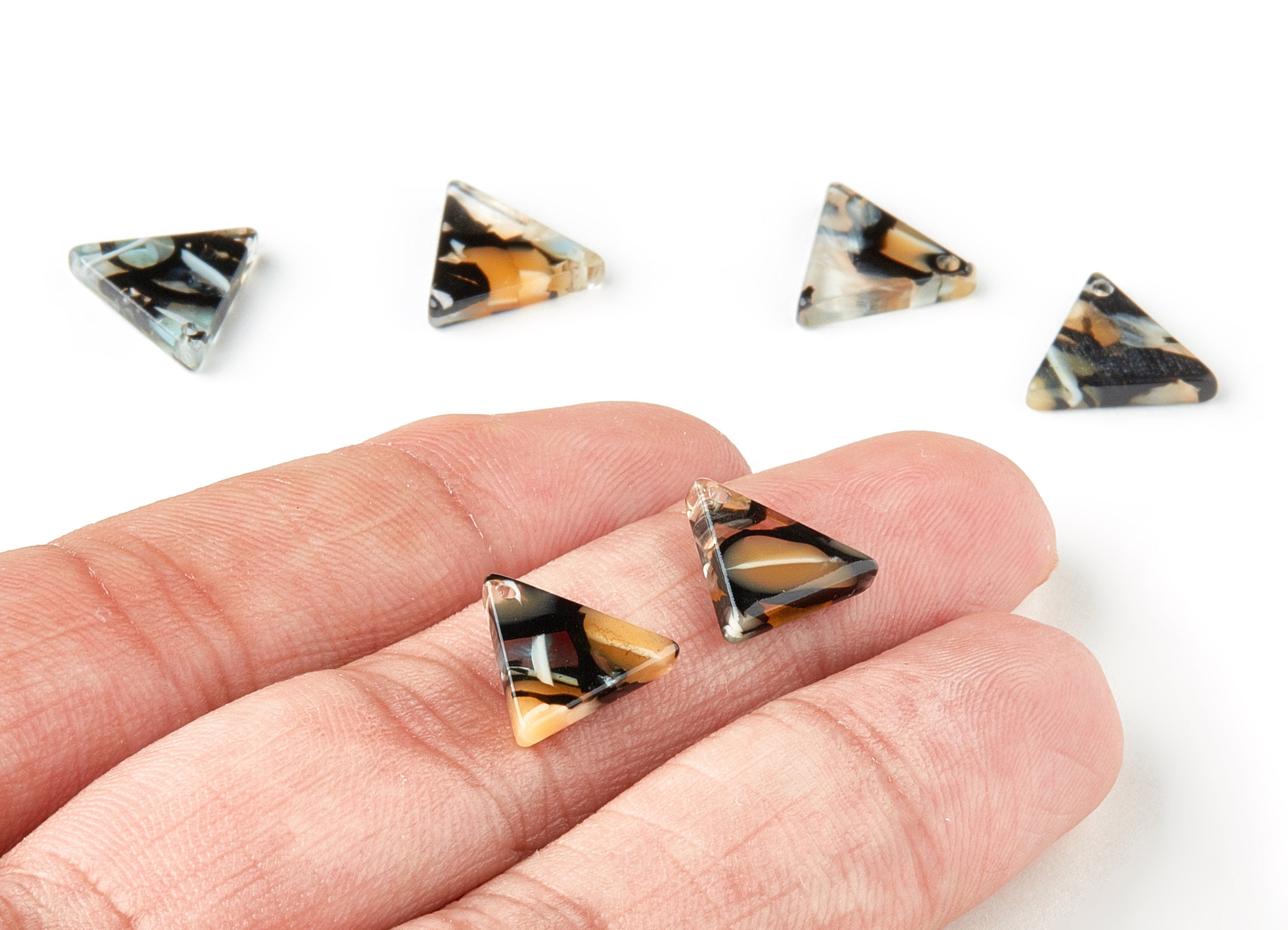 Acetate Triangle Charms - Triangle Earrings and Pendant - Earring Findings - Color Code: A328 - 12.77x11.29x2.5mm - AC1650-A328 - DOMEDBAZAAR