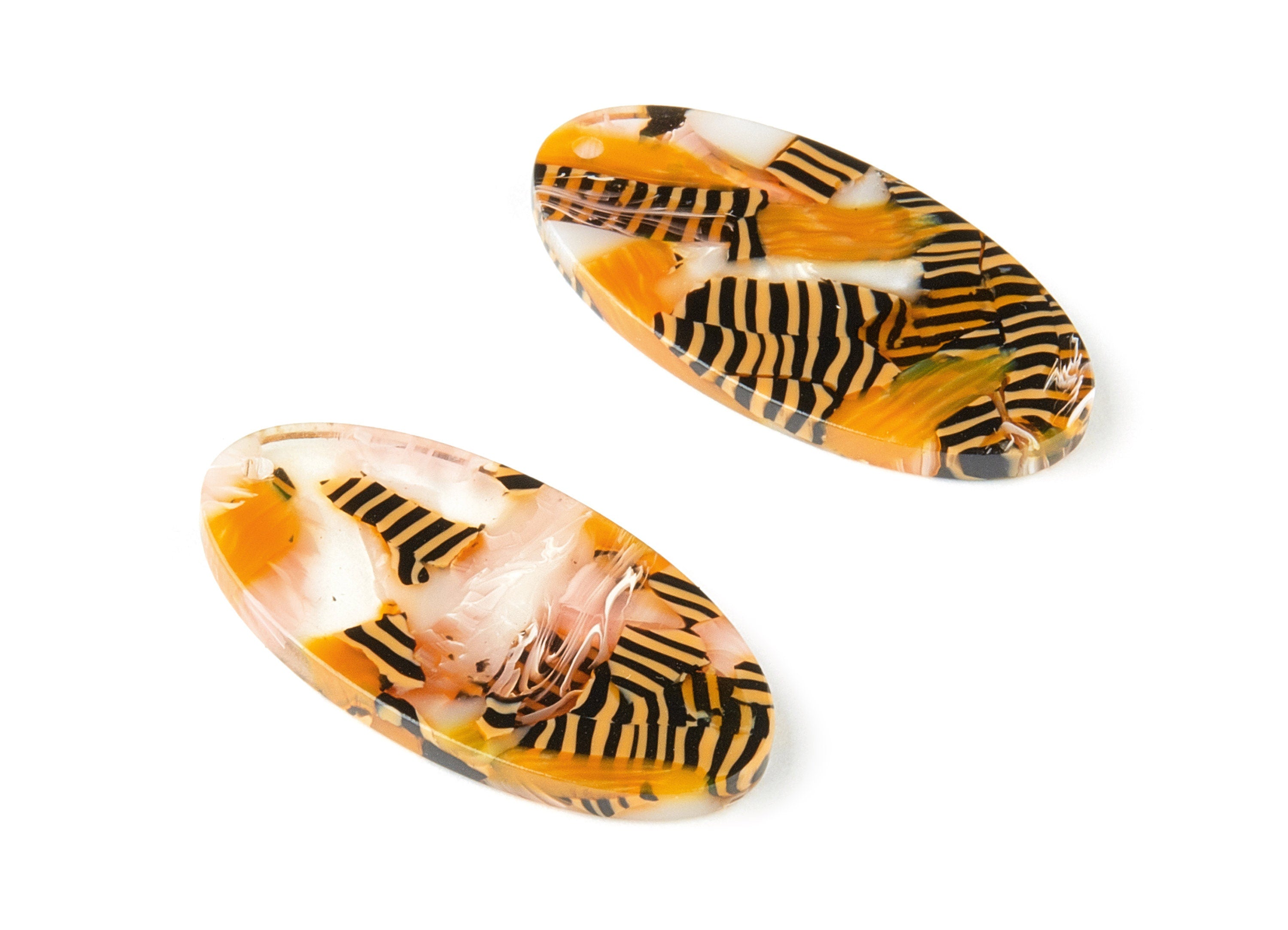 Acetate Oval Charms - Oval Earrings and Pendant - Earring Findings - Jewelry Supplies - Color Code: A311 - 34.18x18.35x2.6mm - AC1653-A311 - DOMEDBAZAAR