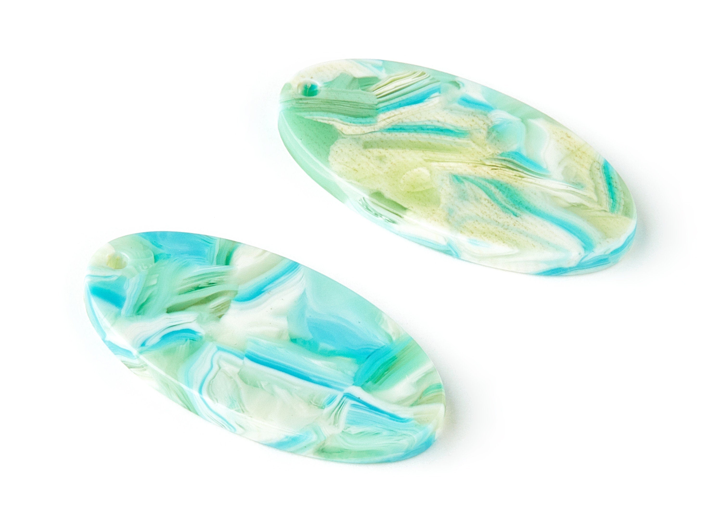 Acetate Oval Charms - Oval Earrings and Pendant - Earring Findings - Jewelry Supplies - Color Code: A313 - 34.18x18.35x2.6mm - AC1653-A313 - DOMEDBAZAAR