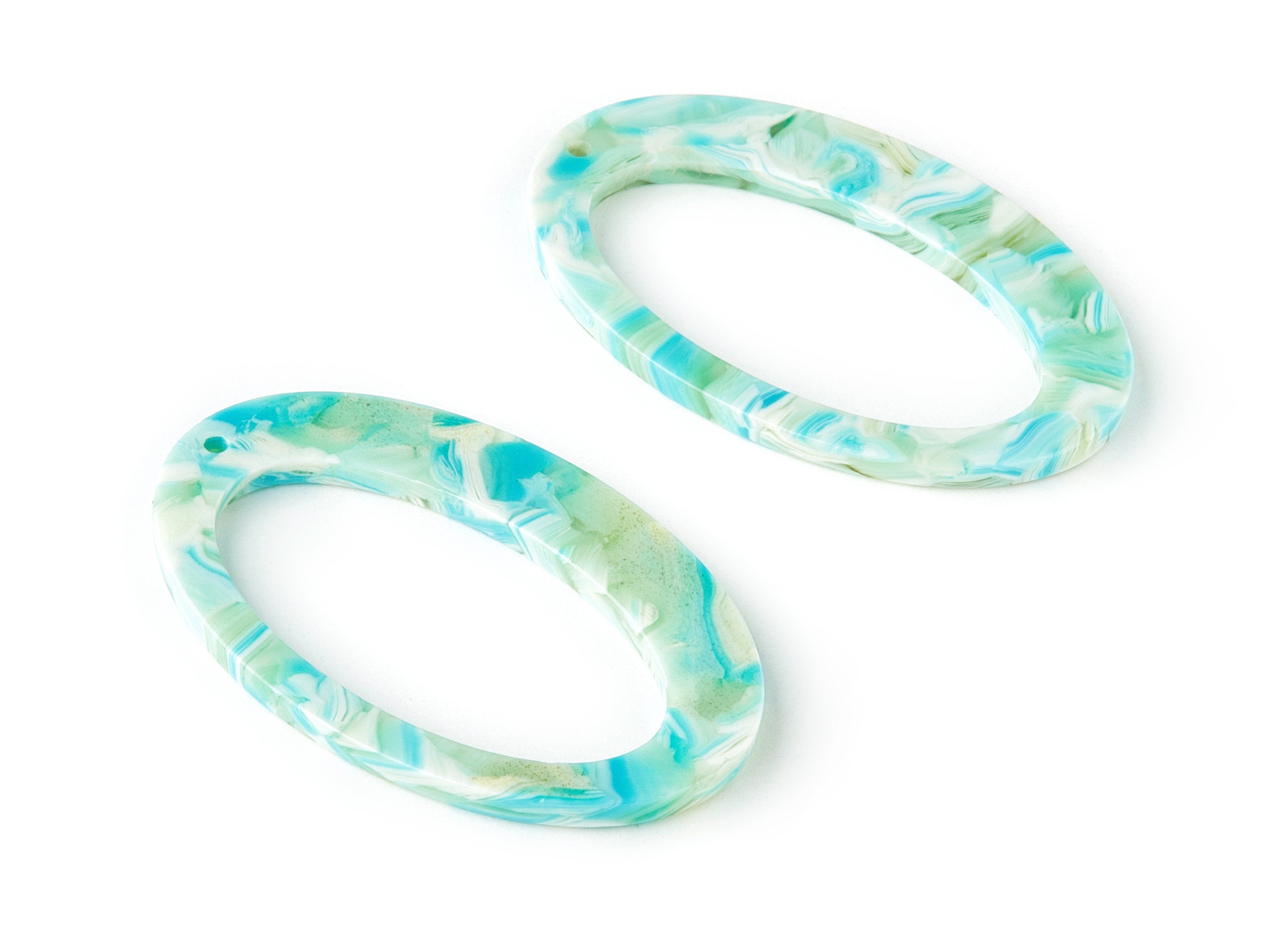 Acetate Oval Charms - Oval Earrings and Pendant - Earring Findings - Jewelry Supplies - Color Code: A313 - 45.15x29.2x2.59mm - AC1652-A313 - DOMEDBAZAAR