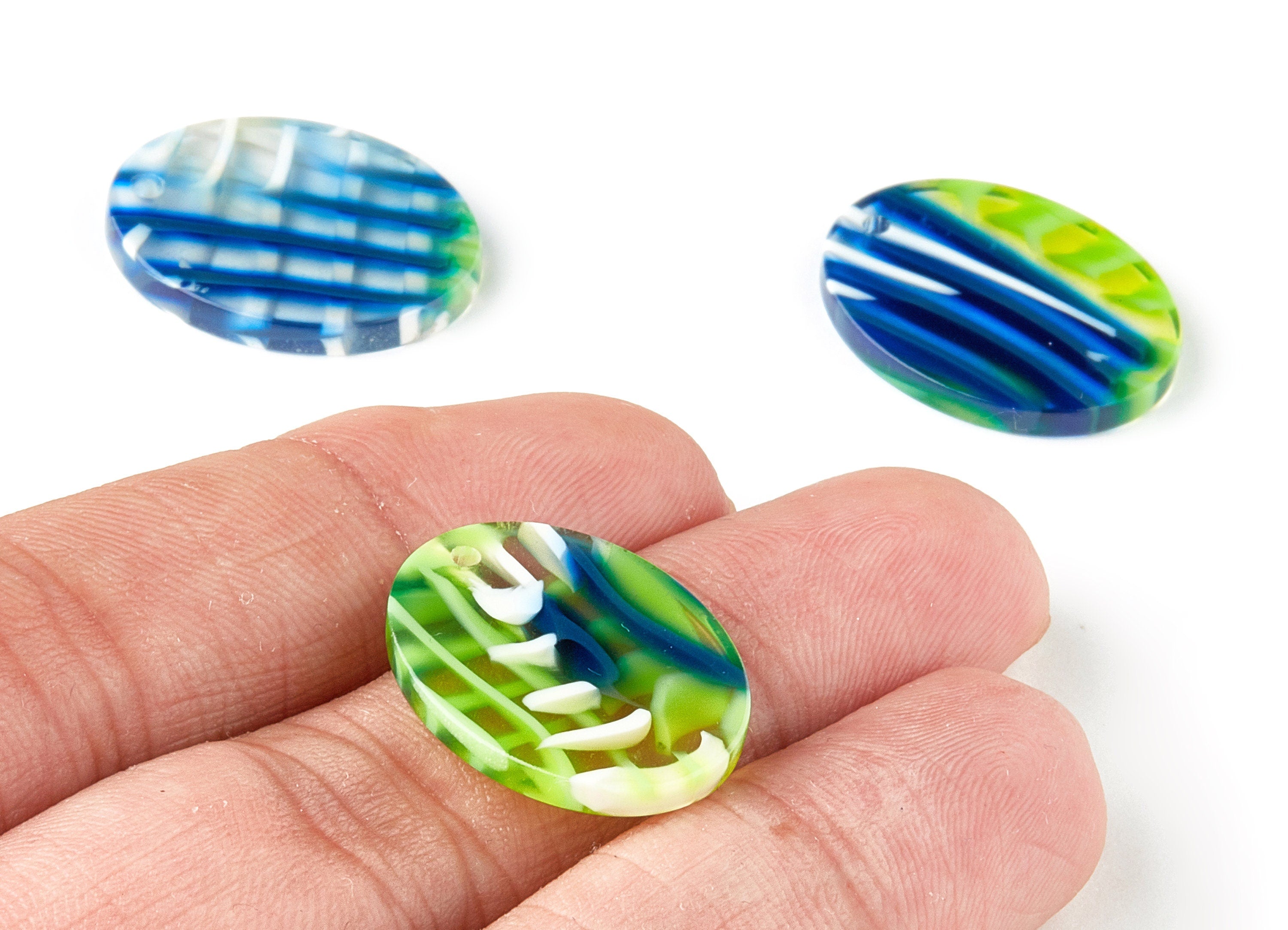 Acetate Oval Charms - Oval Earrings and Pendant - Earring Findings - Jewelry Supplies - Color Code: A318 - 22.85x17.79x2.54mm - AC1648-A318 - DOMEDBAZAAR