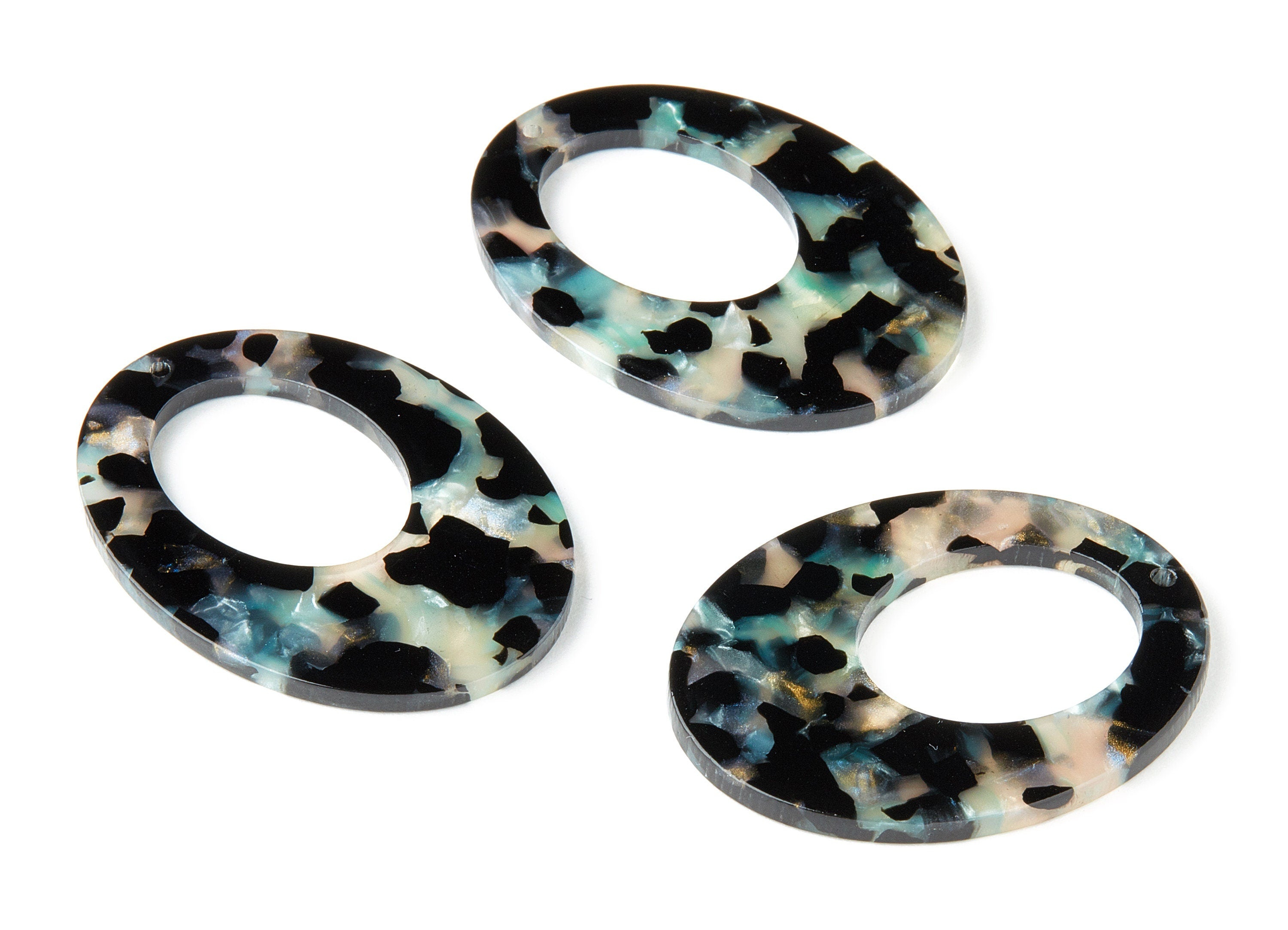 Acetate Oval Charms - Oval Earrings and Pendant - Earring Findings - Jewelry Supplies - Color Code: A319 - 44.13x34.21x2.49mm - AC1647-A319 - DOMEDBAZAAR