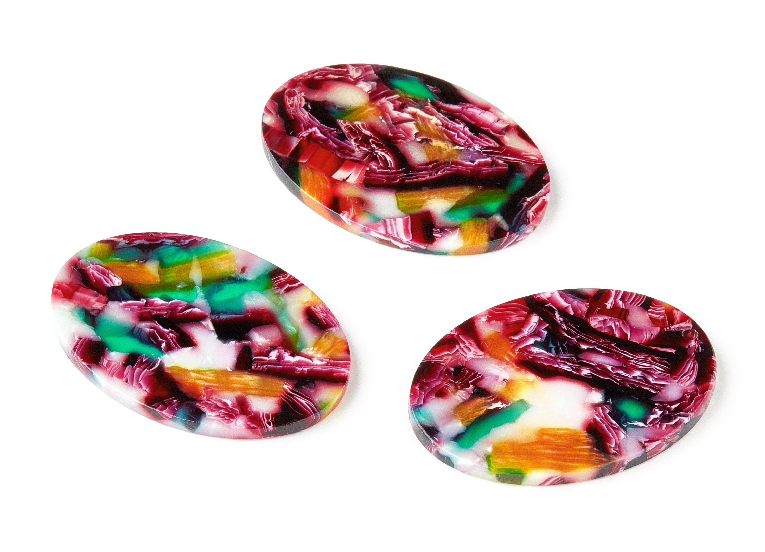 Acetate Oval Charms - Oval Earrings and Pendant - Earring Findings - Jewelry Supplies - Color Code: A338- 41.6x30.85x2.56mm - AC1651-A338 - DOMEDBAZAAR
