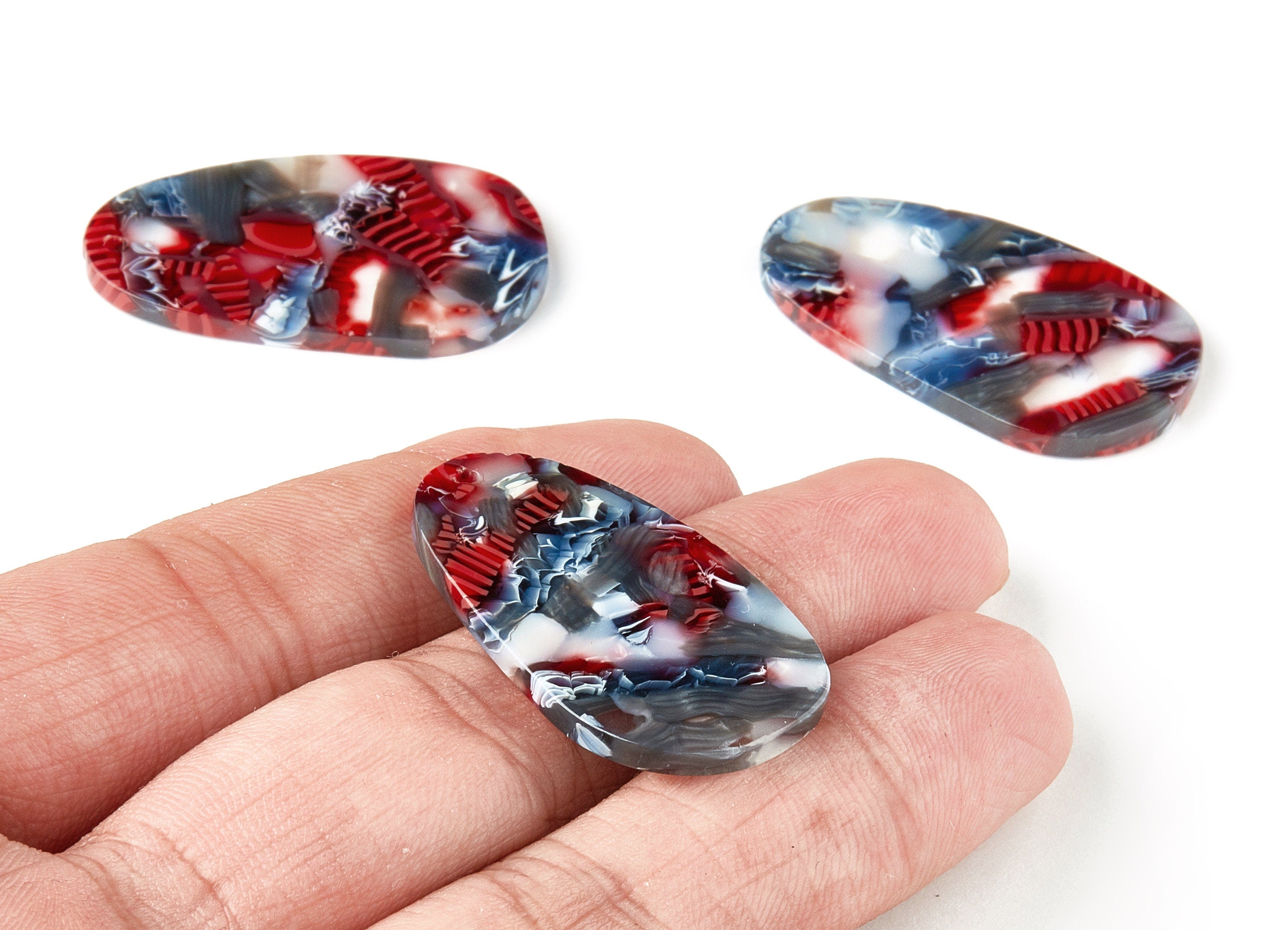 Acetate Oval Charms - Oval Earrings and Pendant - Earring Findings - Jewelry Supplies - Color Code: A314 - 35.48x20.46x2.53mm - AC1657-A314 - DOMEDBAZAAR