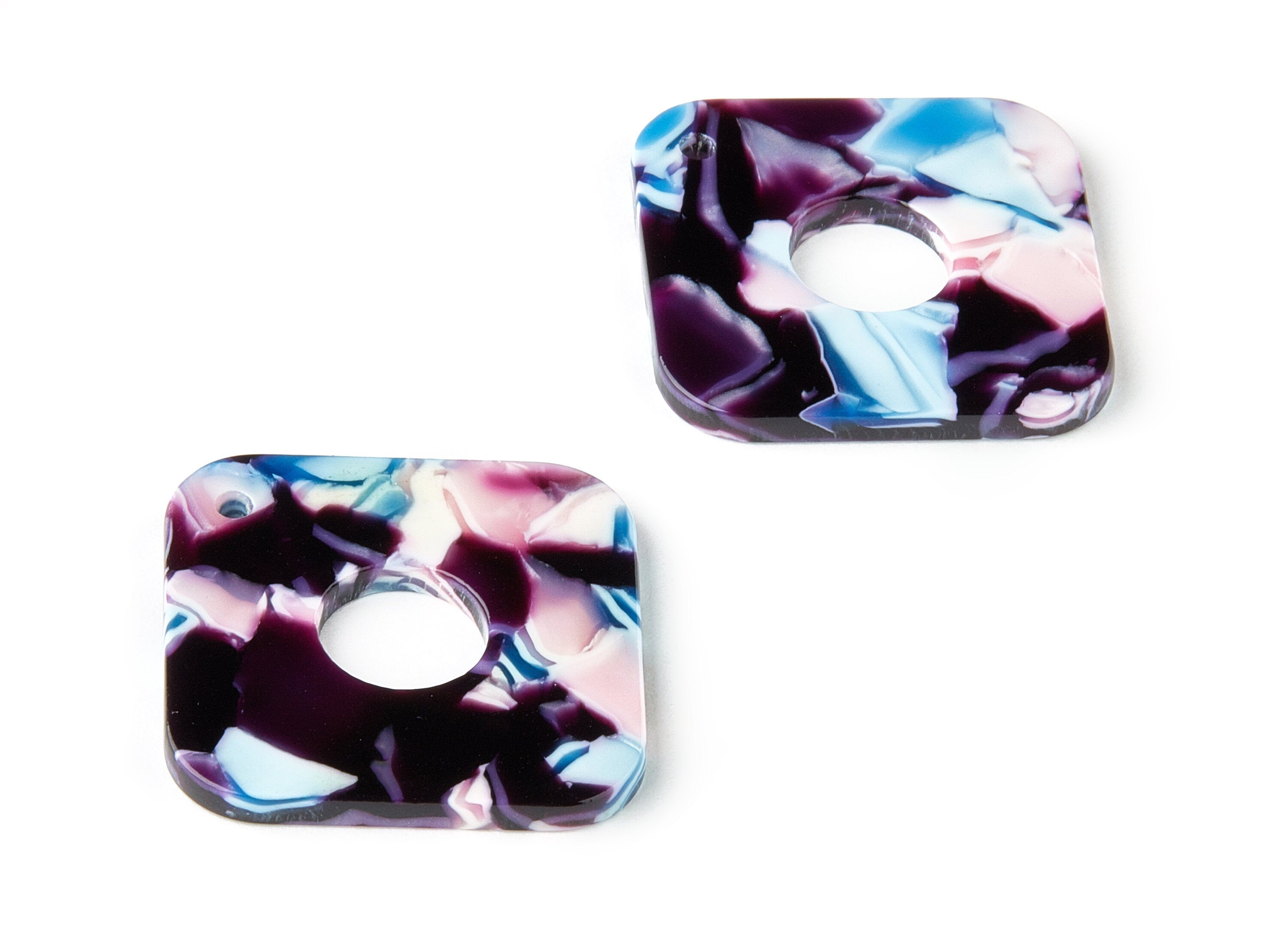 Acetate Square Charms - Square Earring and Pendant - Earring Finding - Jewelry Supplys - Color Code: A308 - 35.71x28.78x2.5mm - AC1643-A308 - DOMEDBAZAAR