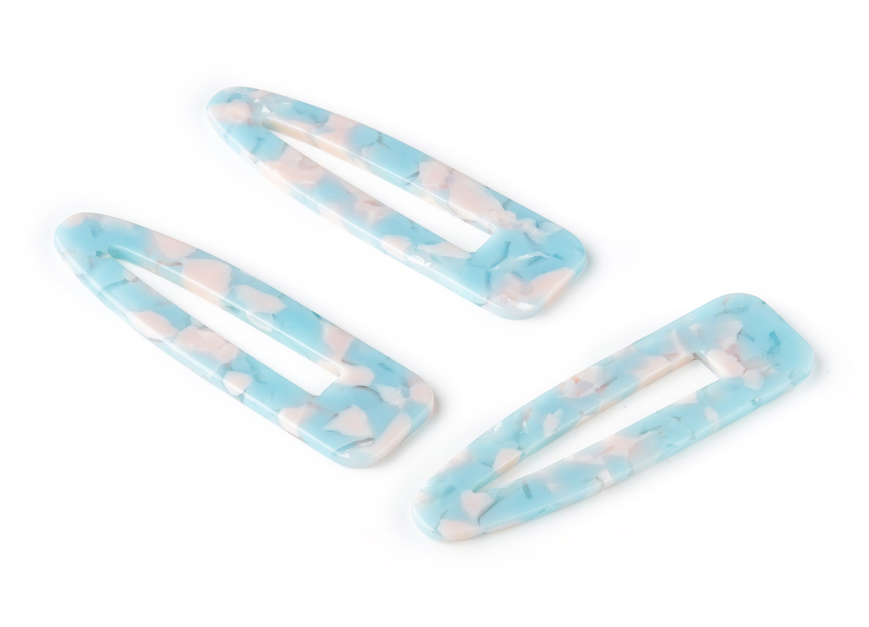 Acetate Acrylic Hair Barrette - Hair Clip Earring - Earring Findings - Jewelry Supplies  - Color Code:A97 - 69.2x20.4x2.4mm - AC1546-A97 - DOMEDBAZAAR