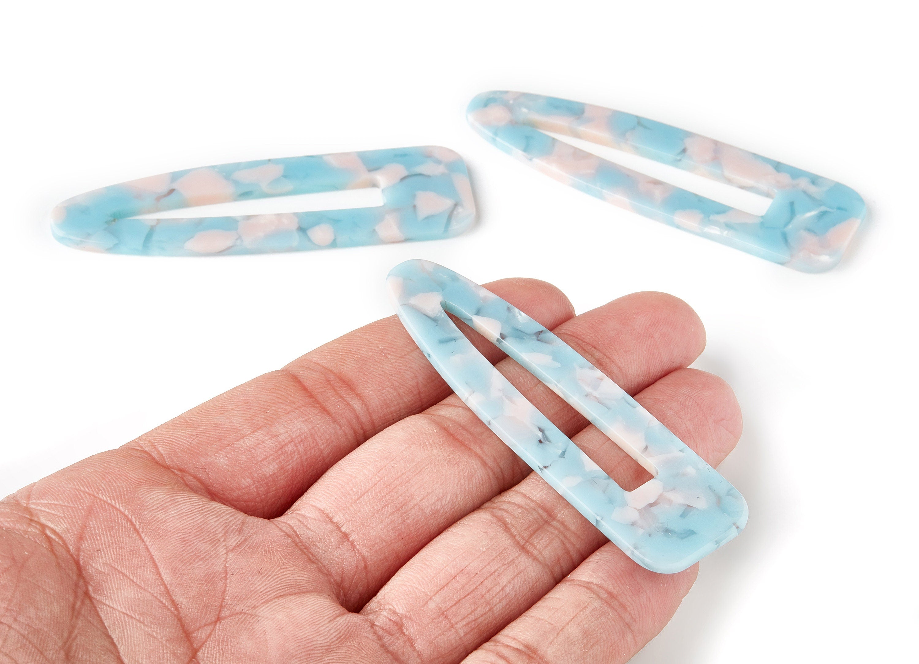 Acetate Acrylic Hair Barrette - Hair Clip Earring - Earring Findings - Jewelry Supplies  - Color Code:A97 - 69.2x20.4x2.4mm - AC1546-A97 - DOMEDBAZAAR