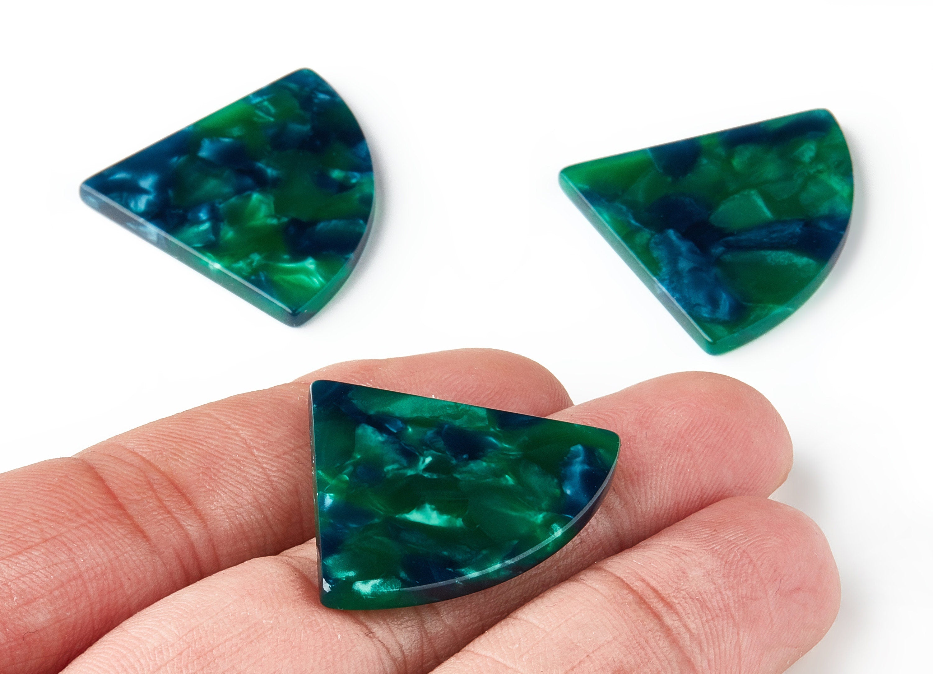 Acetate Fan Earring Charms - Acrylic Fan Pendant - Earring Findings - Jewelry Supplies - Color Code: A13 - 34.92x28.67x2.48mm - AC1432A - DOMEDBAZAAR