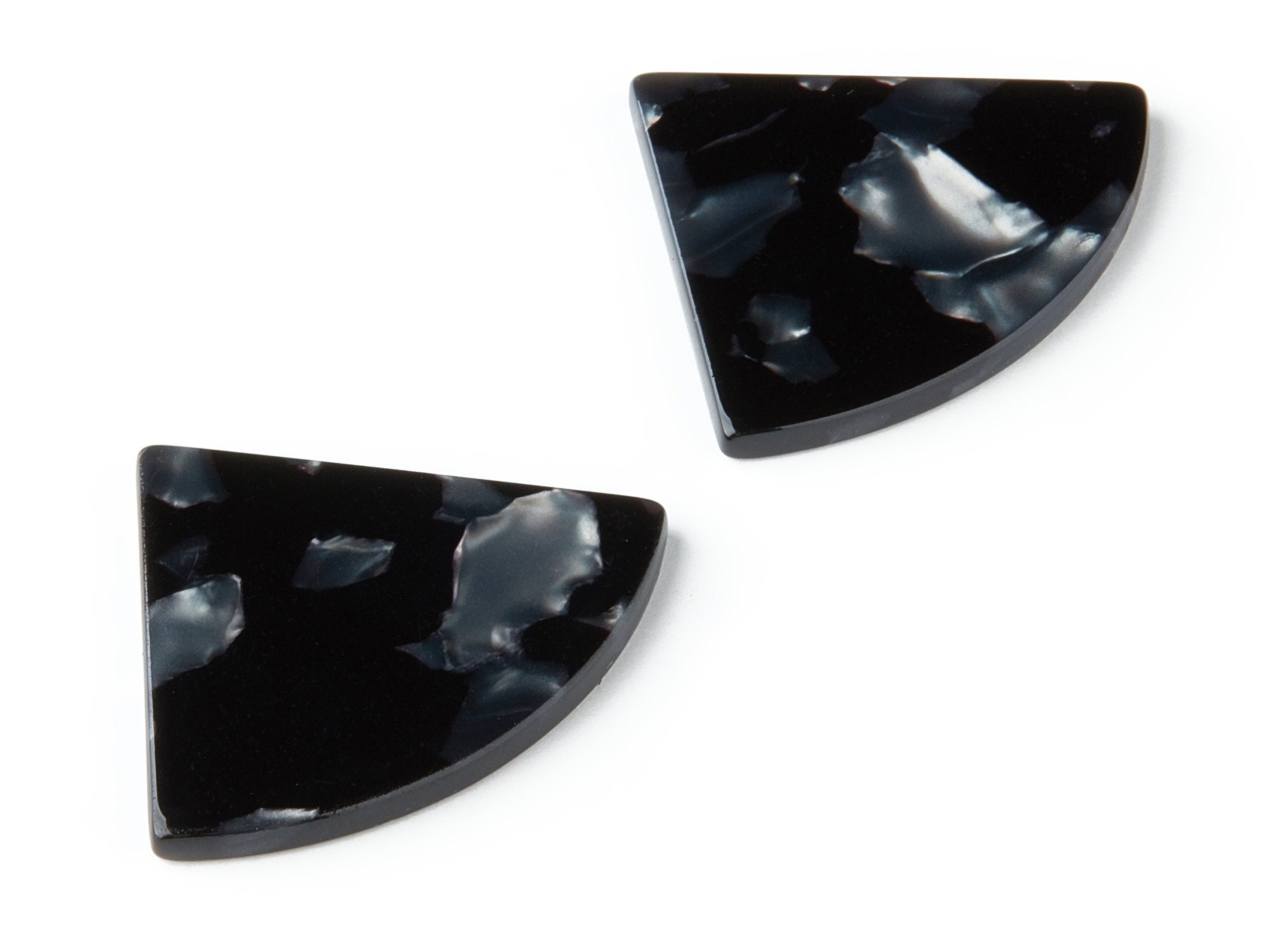 Acetate Fan Earring Charms - Acrylic Fan Pendant - Earring Findings - Jewelry Supplies - Color Code: A15 - 34.92x28.67x2.48mm - AC1432E - DOMEDBAZAAR