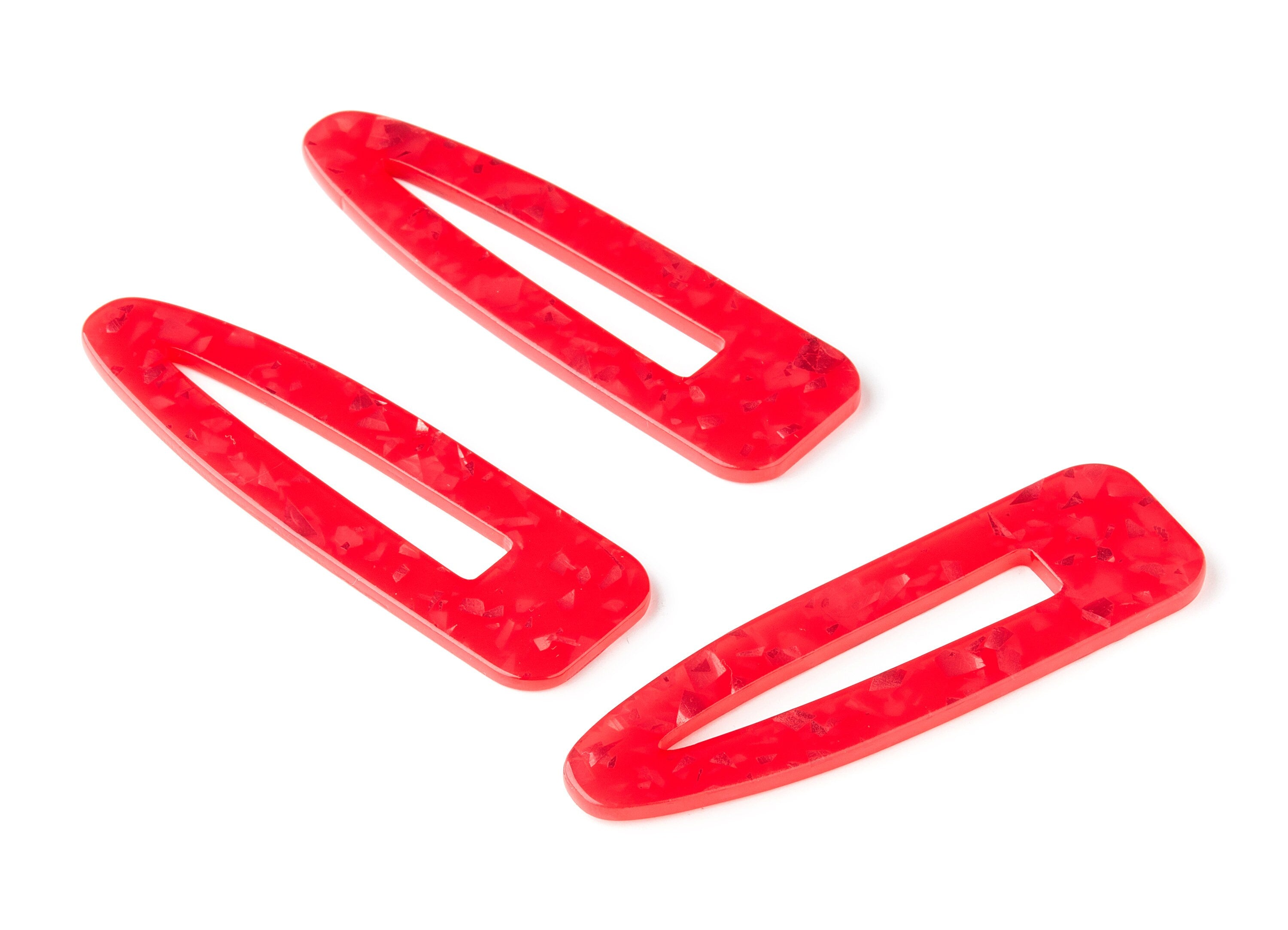 Acetate Acrylic Hair Barrette - Hair Clip Earring - Earring Findings - Jewelry Supplies  - Color Code:A249 - 69.2x20.4x2.4mm - AC1546-A249 - DOMEDBAZAAR