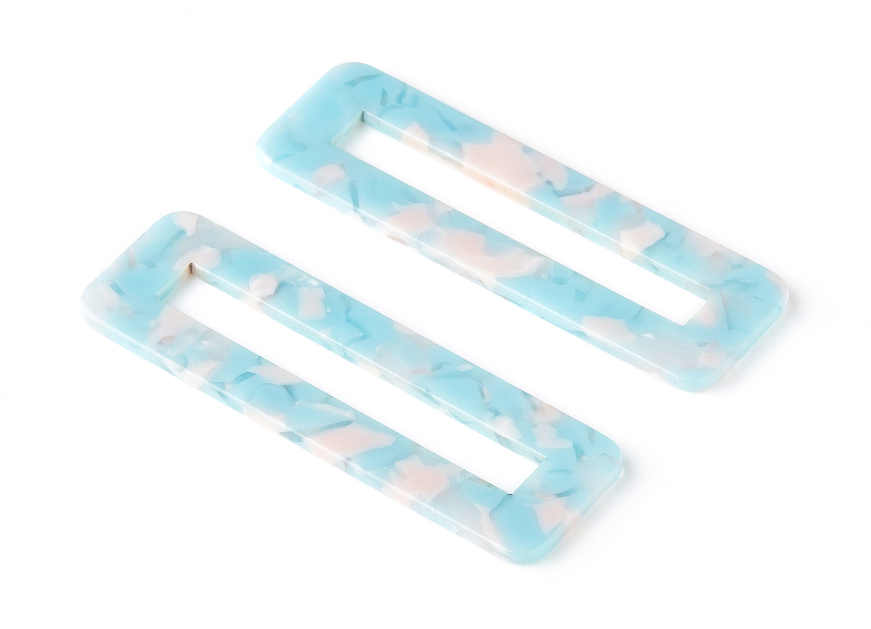 Acetate Hair Clip Charms -  Rectangle Hair Barrette - Jewelry Supplys  - Color Code:A97 - 67.8x21.7x2.5mm - AC1547-A97 - DOMEDBAZAAR