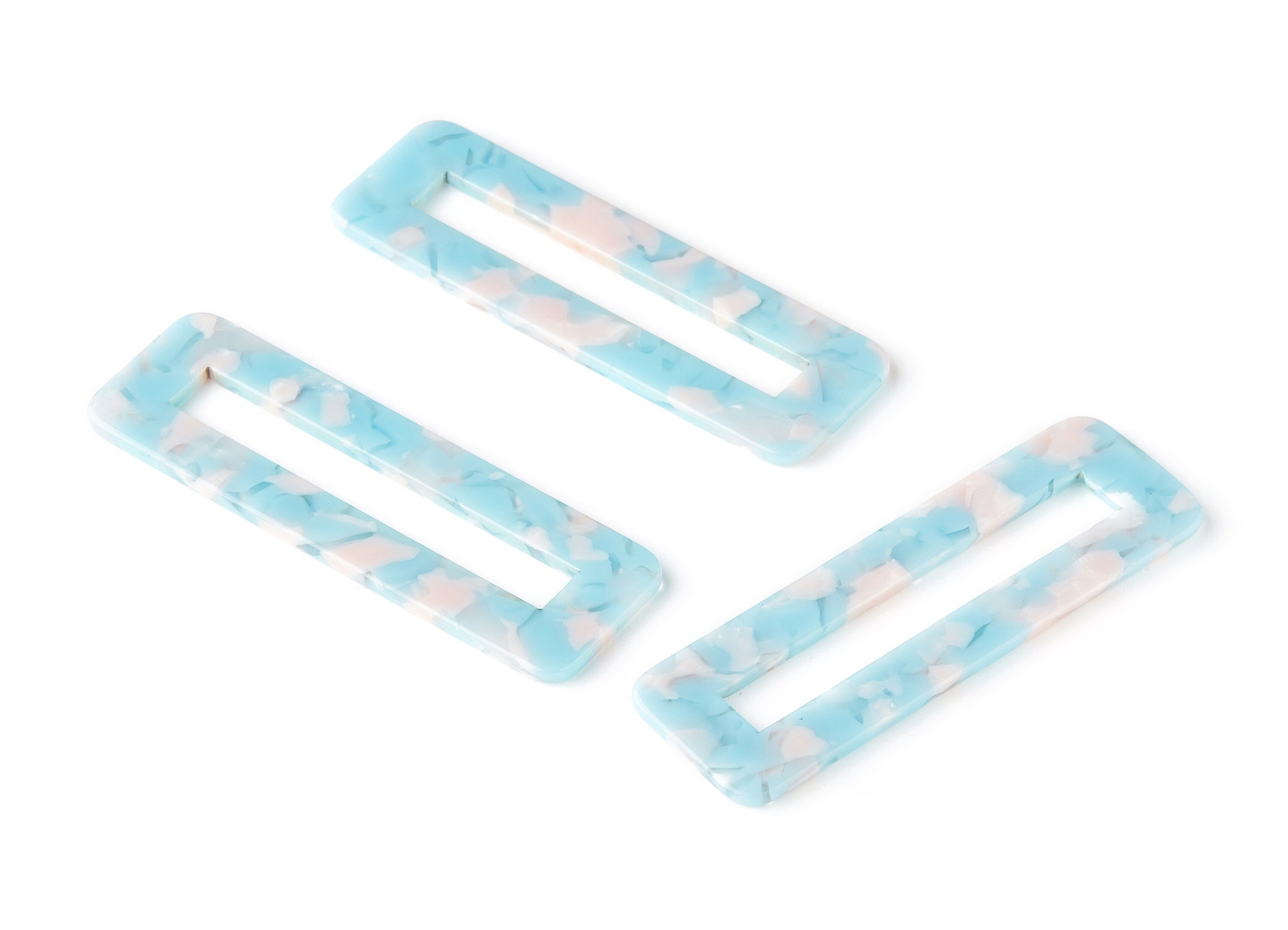 Acetate Hair Clip Charms -  Rectangle Hair Barrette - Jewelry Supplys  - Color Code:A97 - 67.8x21.7x2.5mm - AC1547-A97 - DOMEDBAZAAR