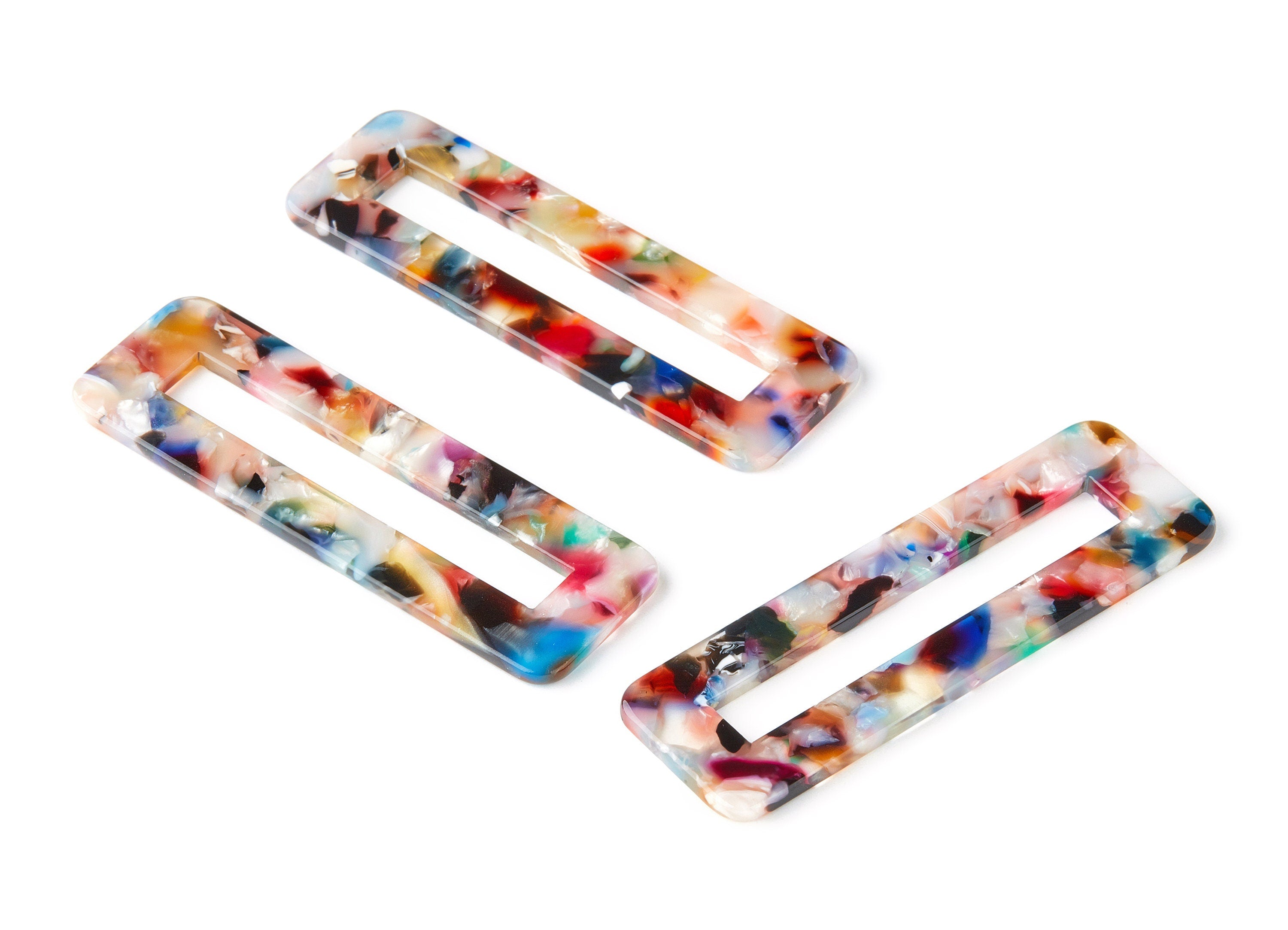 Acetate Hair Clip Charms -  Rectangle Hair Barrette - Jewelry Supplys  - Color Code:A58 - 67.8x21.7x2.5mm - AC1547-A58 - DOMEDBAZAAR