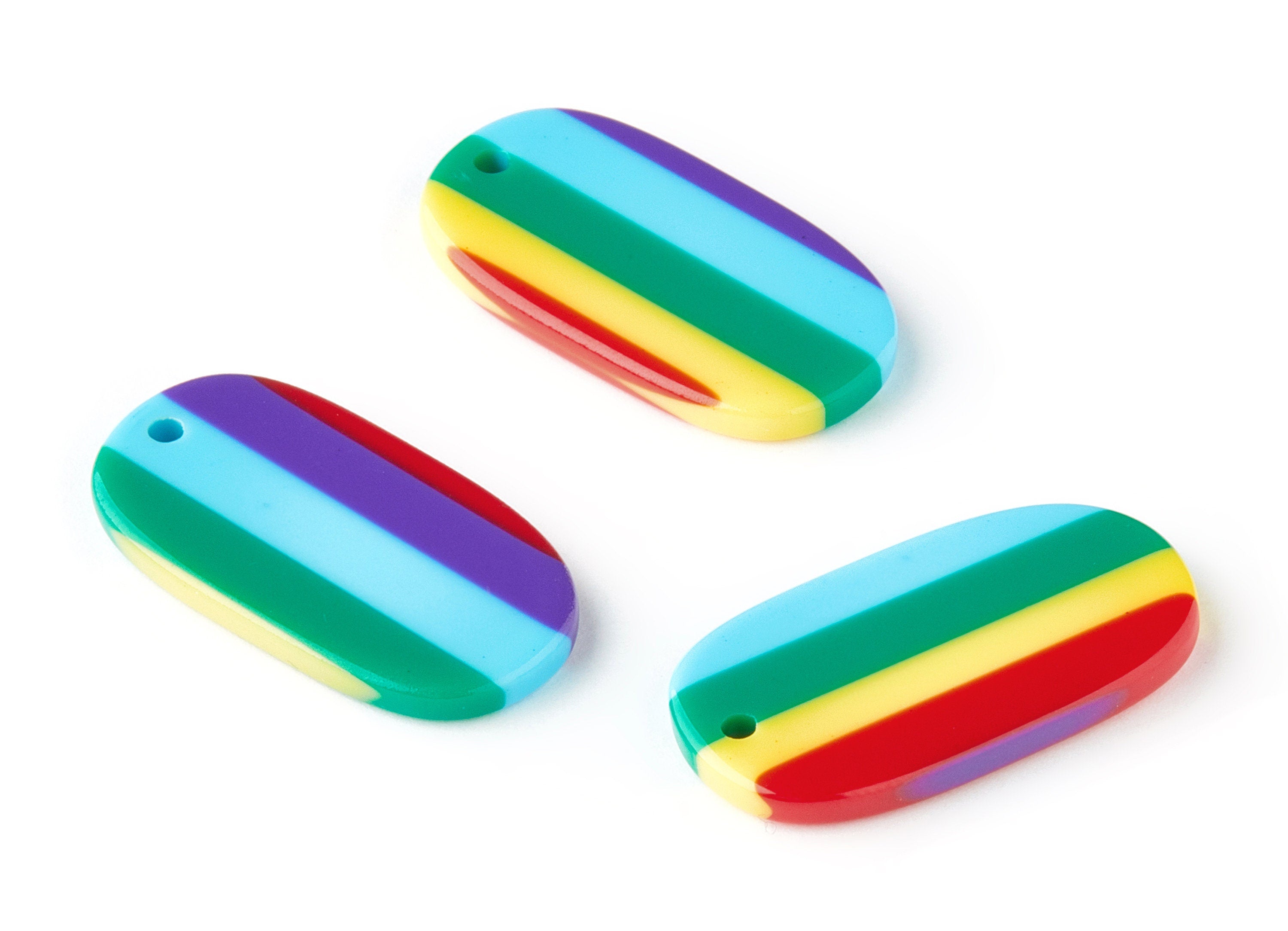 Acetate Oval Earring Charms - Oval Shaped Pendant - Earring Findings - Jewelry Supplies - Color Code: A115 - 26.63x13.9x2.7mm - AC1156AN - DOMEDBAZAAR