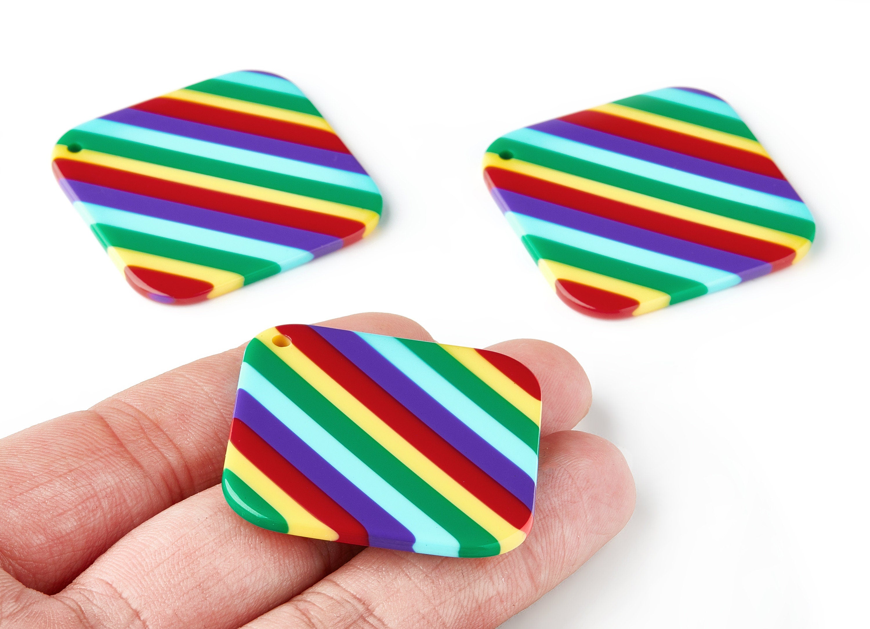 Acetate Square Earring Charms - Acrylic Square Pendant - Earring Findings - Jewelry Supplies -Color Code: A115 - 47.86x38.1x2.72mm - AC1257C - DOMEDBAZAAR