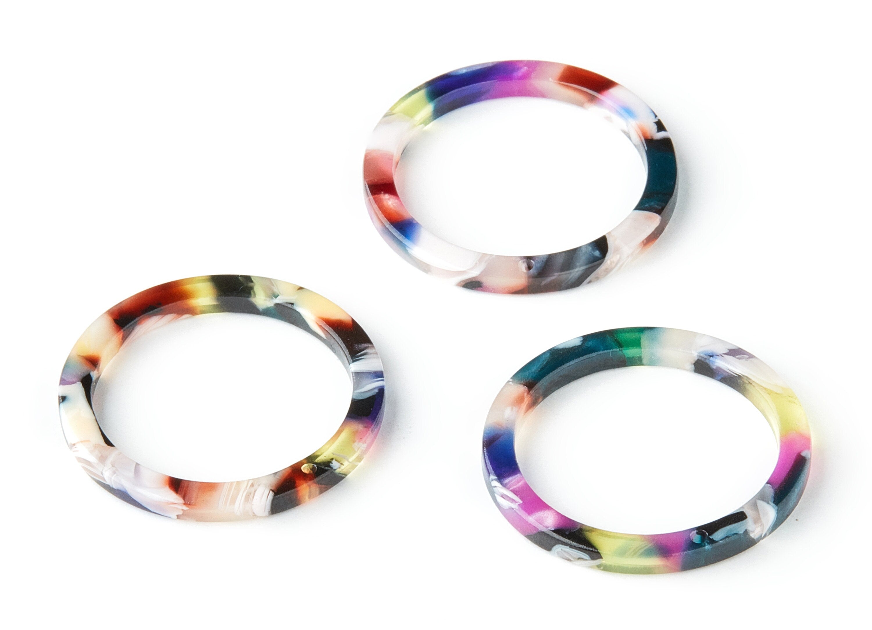 Acetate Circle Charms - Circle Pendant - Earring Findings - Jewelry Supplies - Color Code: A11 - 27x27x2.85mm - AC1154-A11 - DOMEDBAZAAR