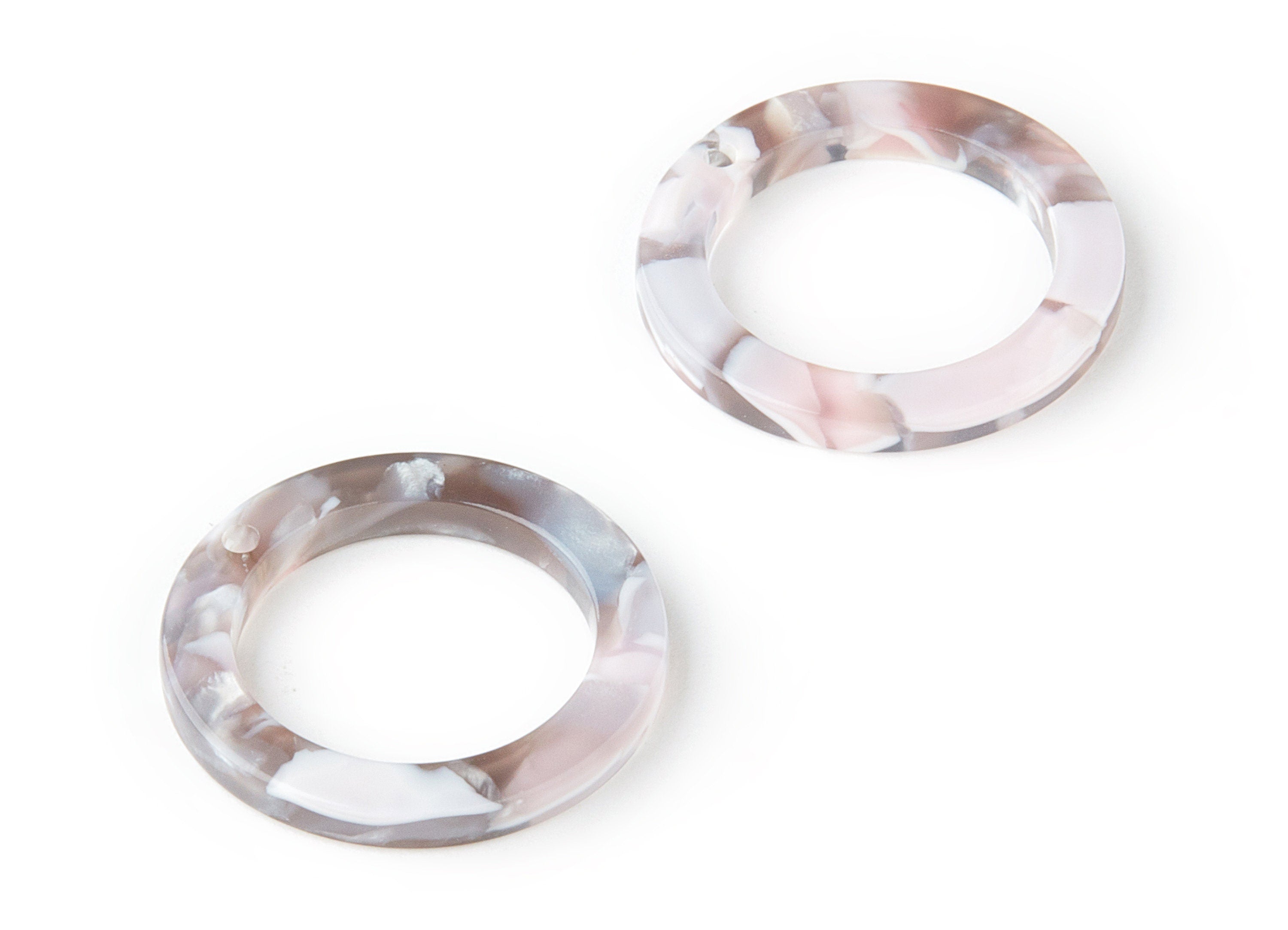 Acetate Hoop Earring Charm - Circle Pendant - 1 Hole - Earring Findings - Jewelry Supplies - Color Code: A157 - 22.8x22.8x2.63mm - AC1118M - DOMEDBAZAAR