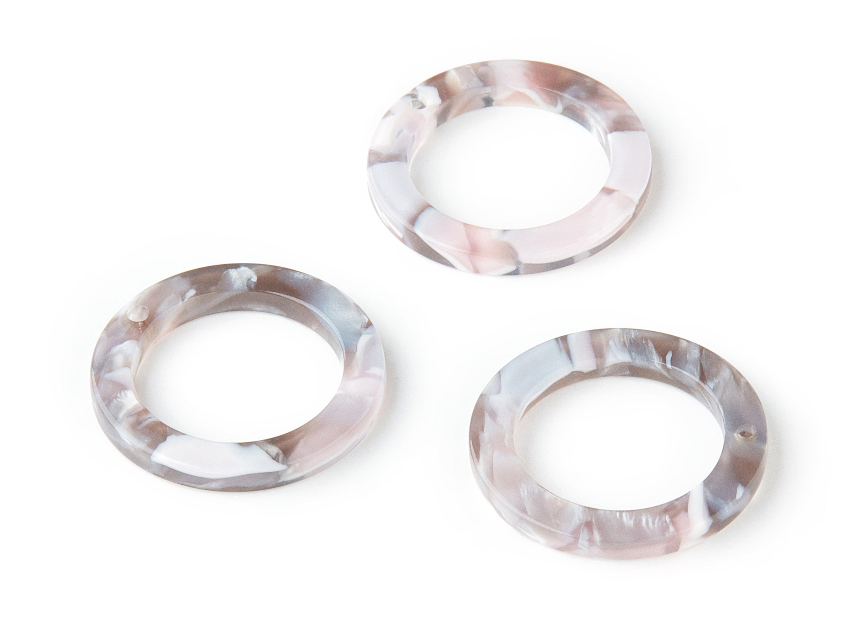 Acetate Hoop Earring Charm - Circle Pendant - 1 Hole - Earring Findings - Jewelry Supplies - Color Code: A157 - 22.8x22.8x2.63mm - AC1118M - DOMEDBAZAAR