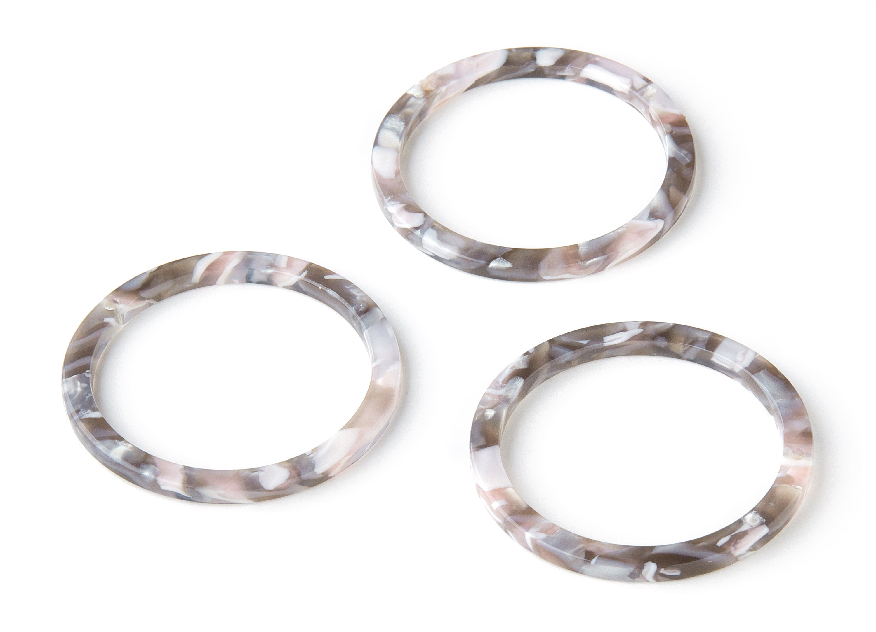Acetate Hoop Earring Charms - Circle Pendant - Earring Findings - Jewelry Supplies - Color Code: A157 - 36.5x36.5x2.6mm - AC1120M - DOMEDBAZAAR