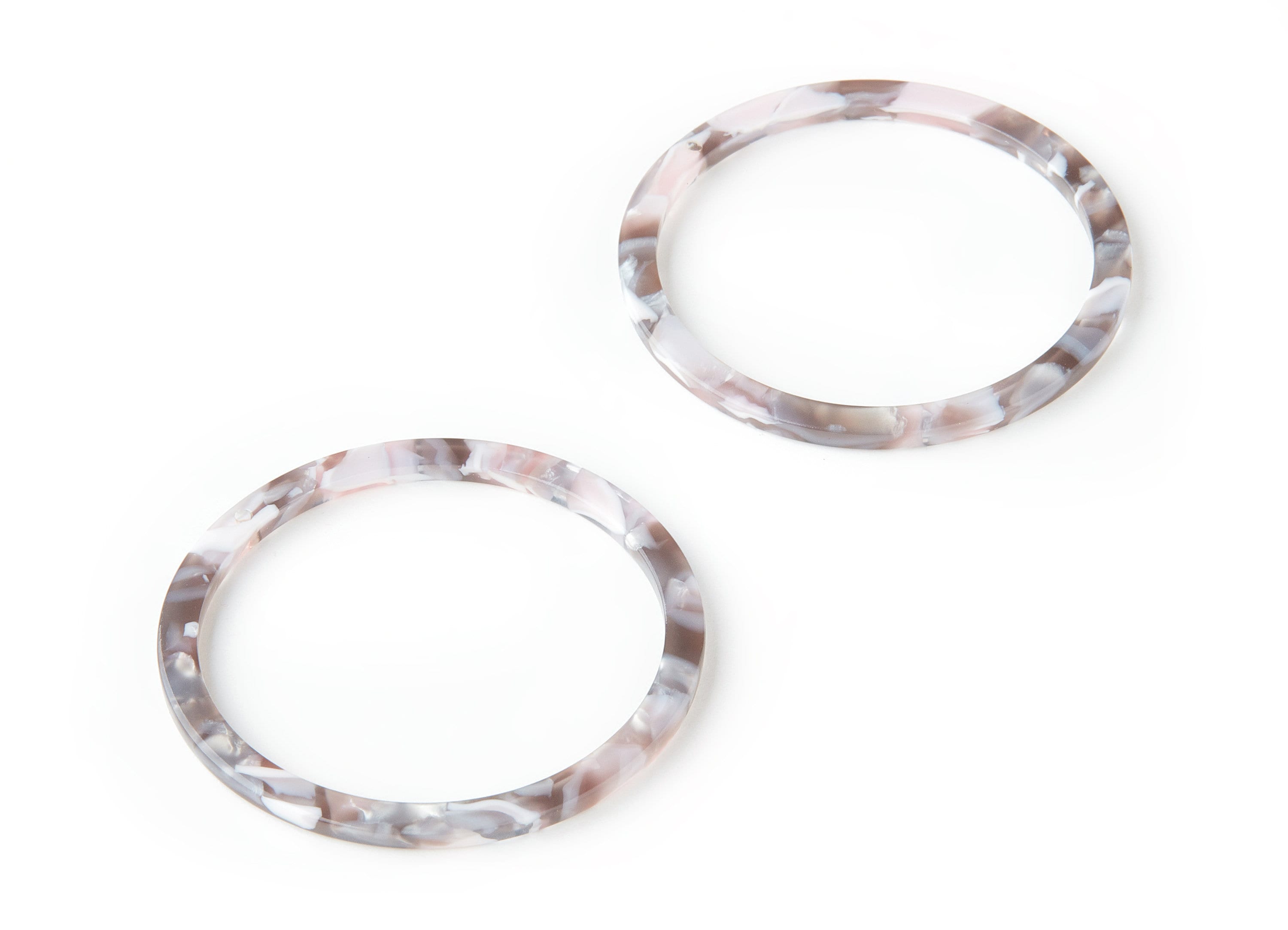 Acetate Hoop Earring Charms - Circle Shaped Pendant - Earring Findings - Jewelry Supplies - Color Code: A157 - 44.3x44.3x2.7mm - AC1126M - DOMEDBAZAAR