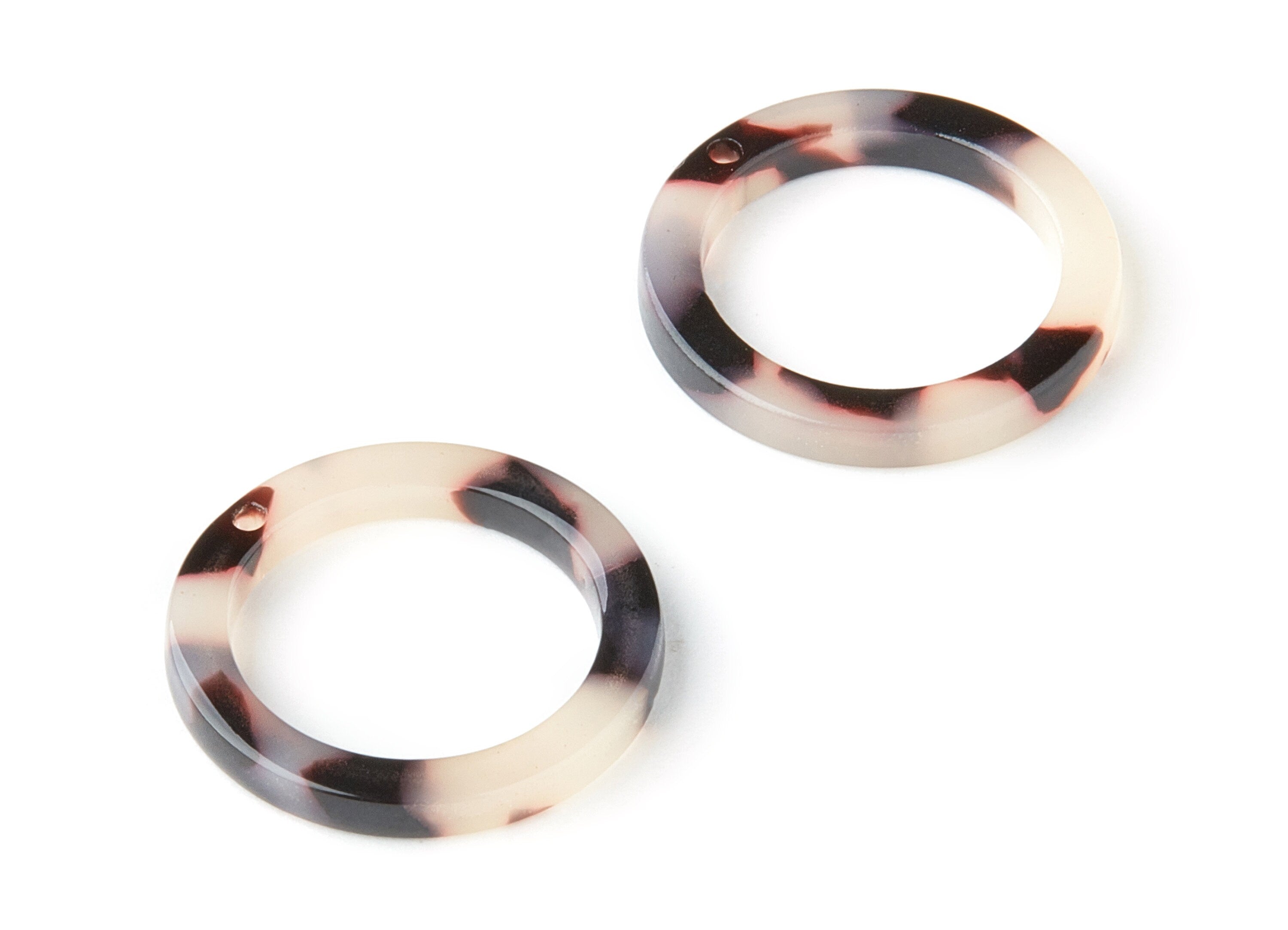 Acetate Acrylic Earring Charm - Blonde Tortoise Shell Earrings - Circle Shaped Charm - Color Code: A07 - 21.18x21.18x2.75mm - AC1153J - DOMEDBAZAAR