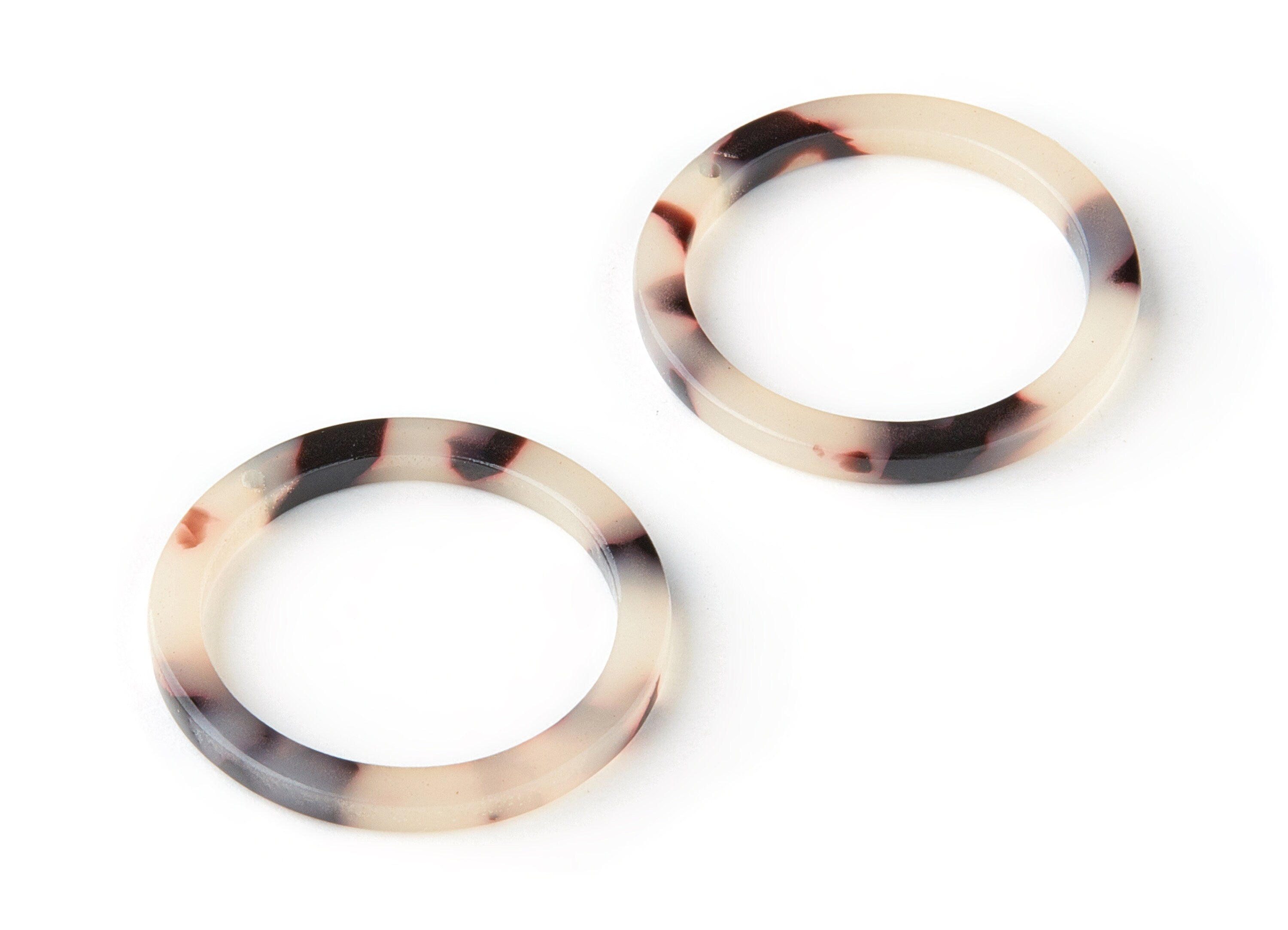 Acetate Circle Charms - Blonde Tortoise Shell Earrings - Circle Pendant - Earring Findings - Color Code: A07 - 27x27x2.85mm - AC1154J - DOMEDBAZAAR