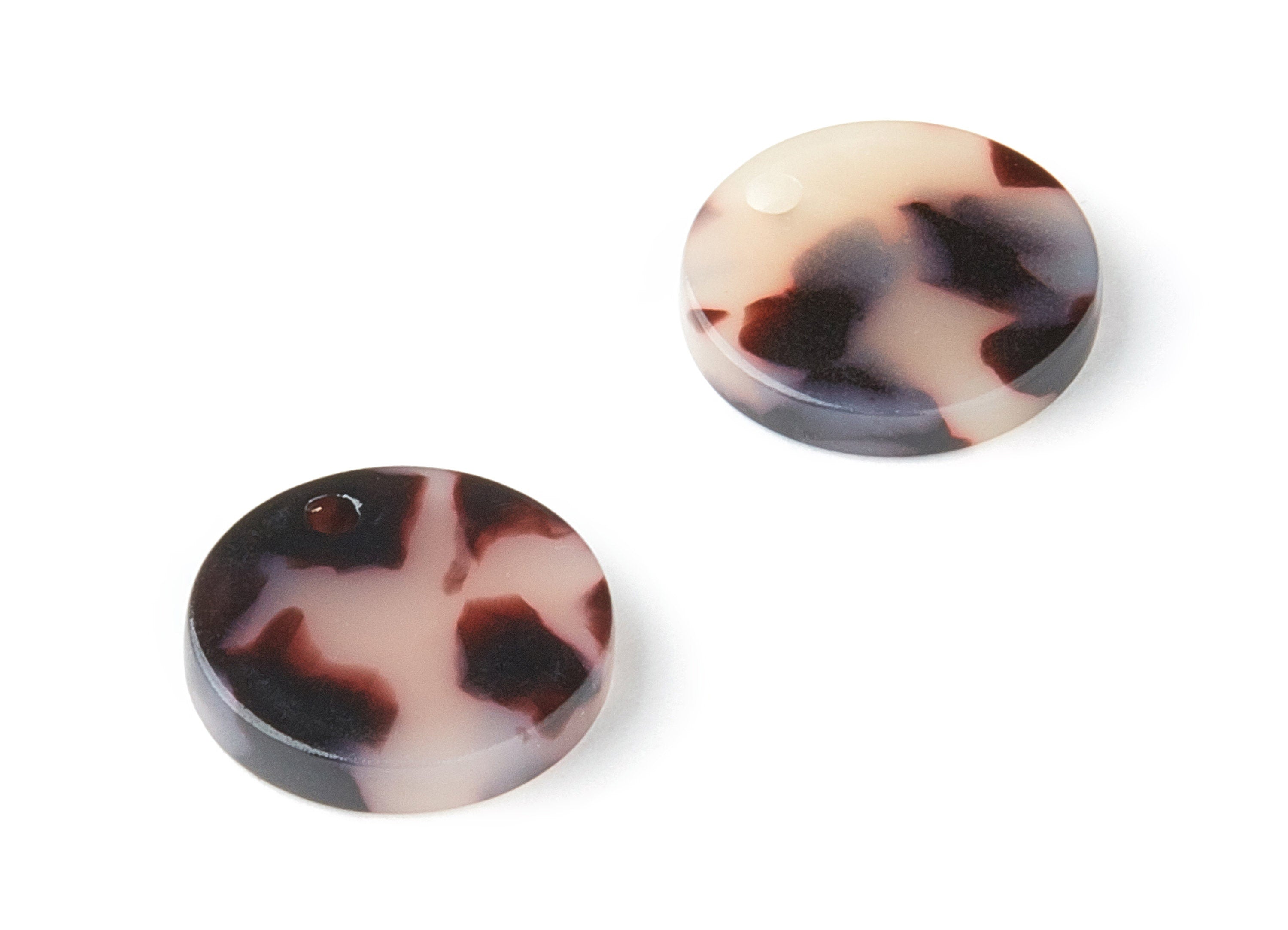 Acetate Coin & Round Charms - Blonde Tortoise Shell Earrings - Coin Earrings and Pendant - Color Code: A07 - 14.5x14.5x2.56mm - AC1064-A07 - DOMEDBAZAAR