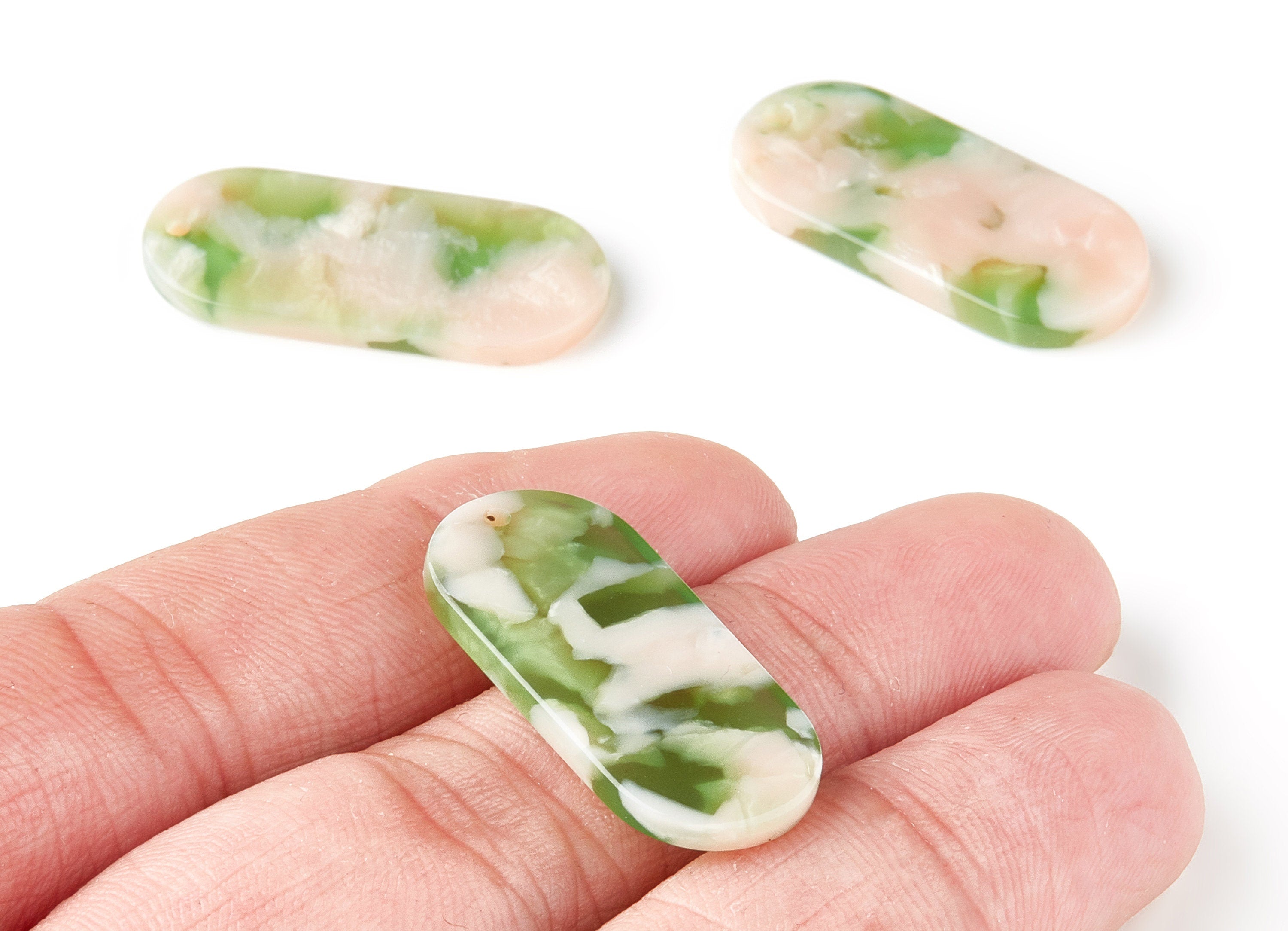 Acetate Oval Earring Charms -  Acrylic Oval Pendant - Earring Findings - Jewelry Supplies -Color Code: A156 - 30.6x13.8x2.7mm - AC1134CC - DOMEDBAZAAR