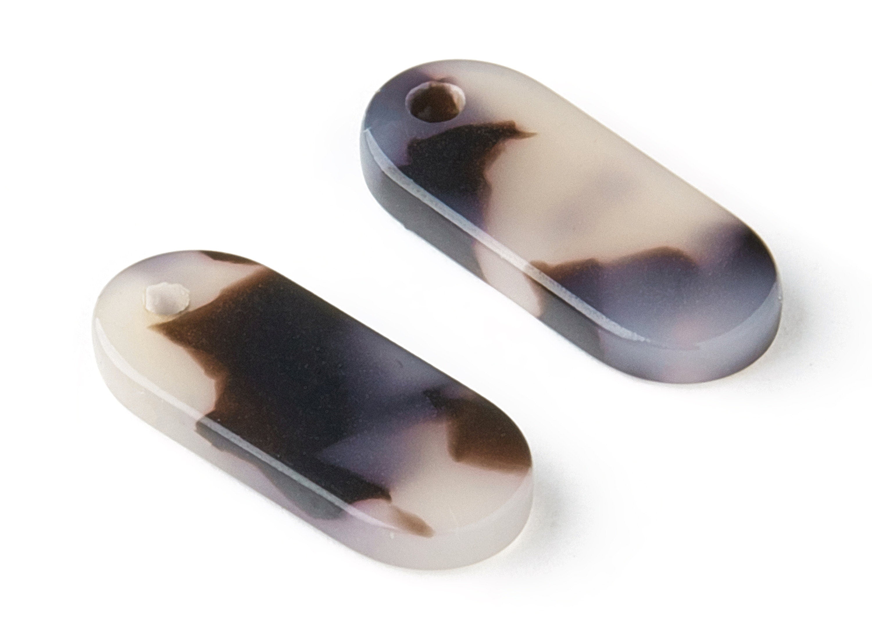 Acetate Acrylic Earring Charms - Blonde Tortoise Shell Earrings - Oval Shaped Pendant - Color Code: A06 - 18.78x7.85x2.7mm - AC1578-A06 - DOMEDBAZAAR
