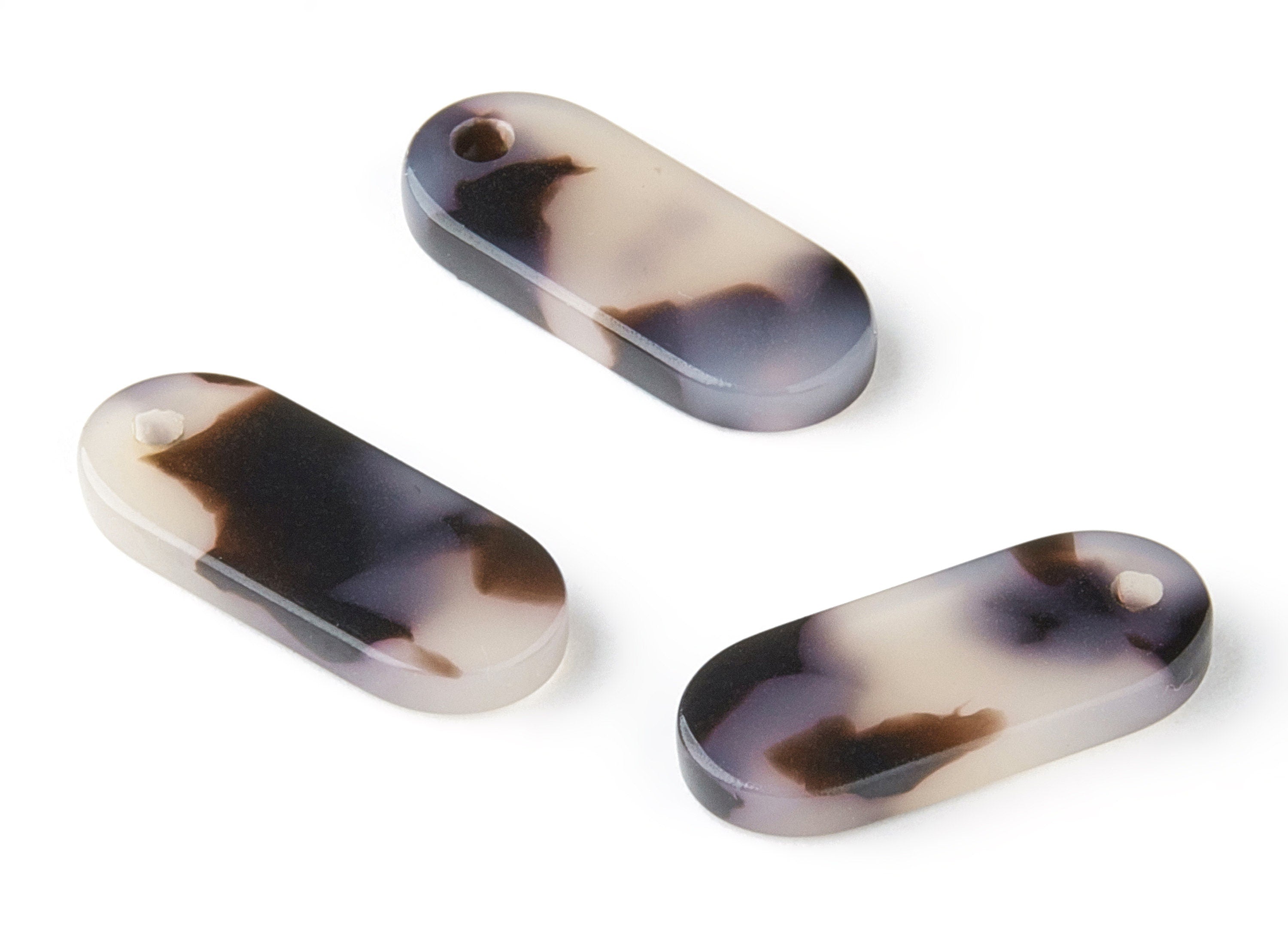 Acetate Acrylic Earring Charms - Blonde Tortoise Shell Earrings - Oval Shaped Pendant - Color Code: A06 - 18.78x7.85x2.7mm - AC1578-A06 - DOMEDBAZAAR