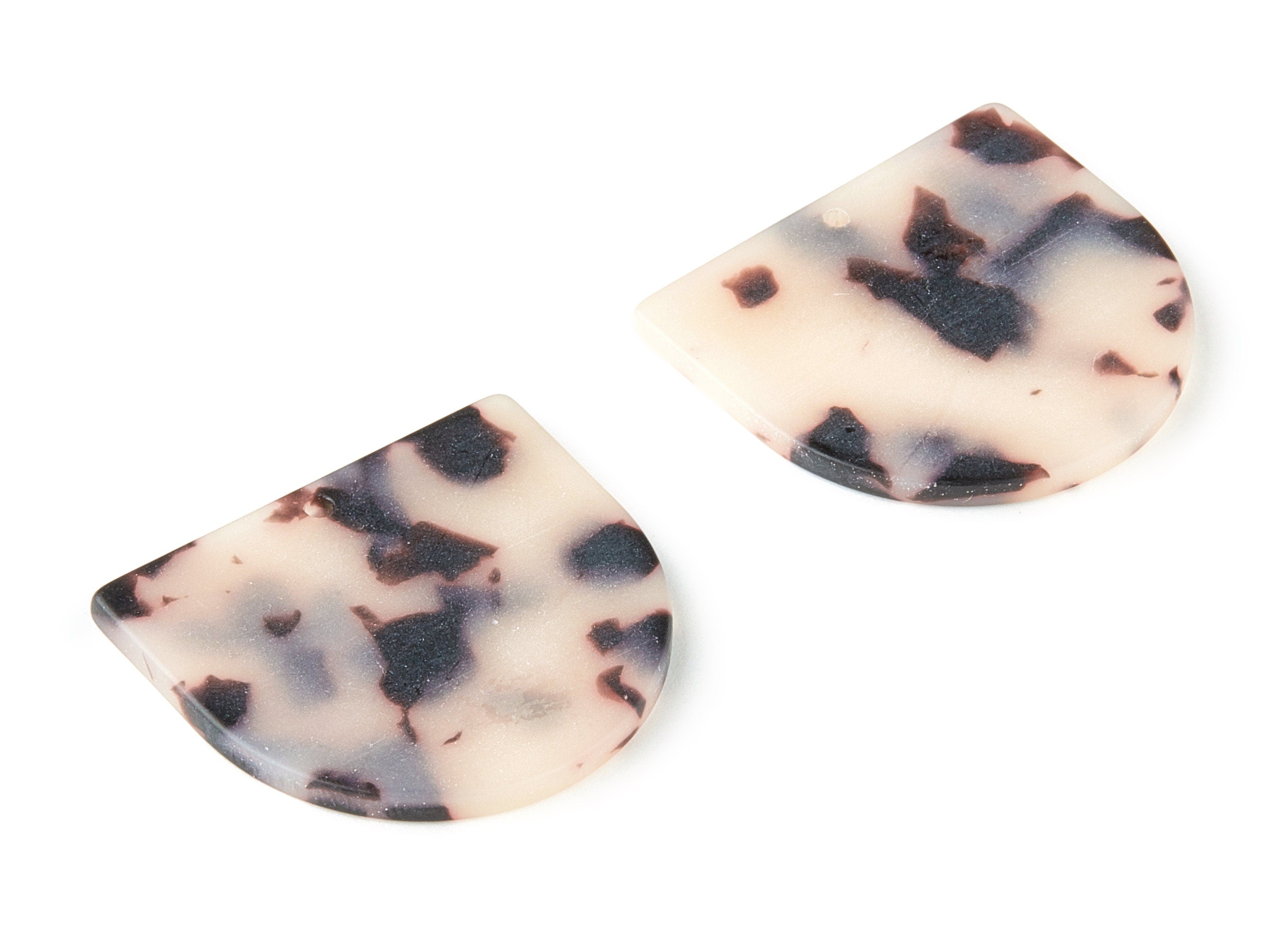Acetate D Charms - Matte Blonde Tortoise Shell Earrings - D Earrings and Pendant - 1 Hole - Color Code: A364 - 34x29.21x2.5mm - AC1094-A364 - DOMEDBAZAAR