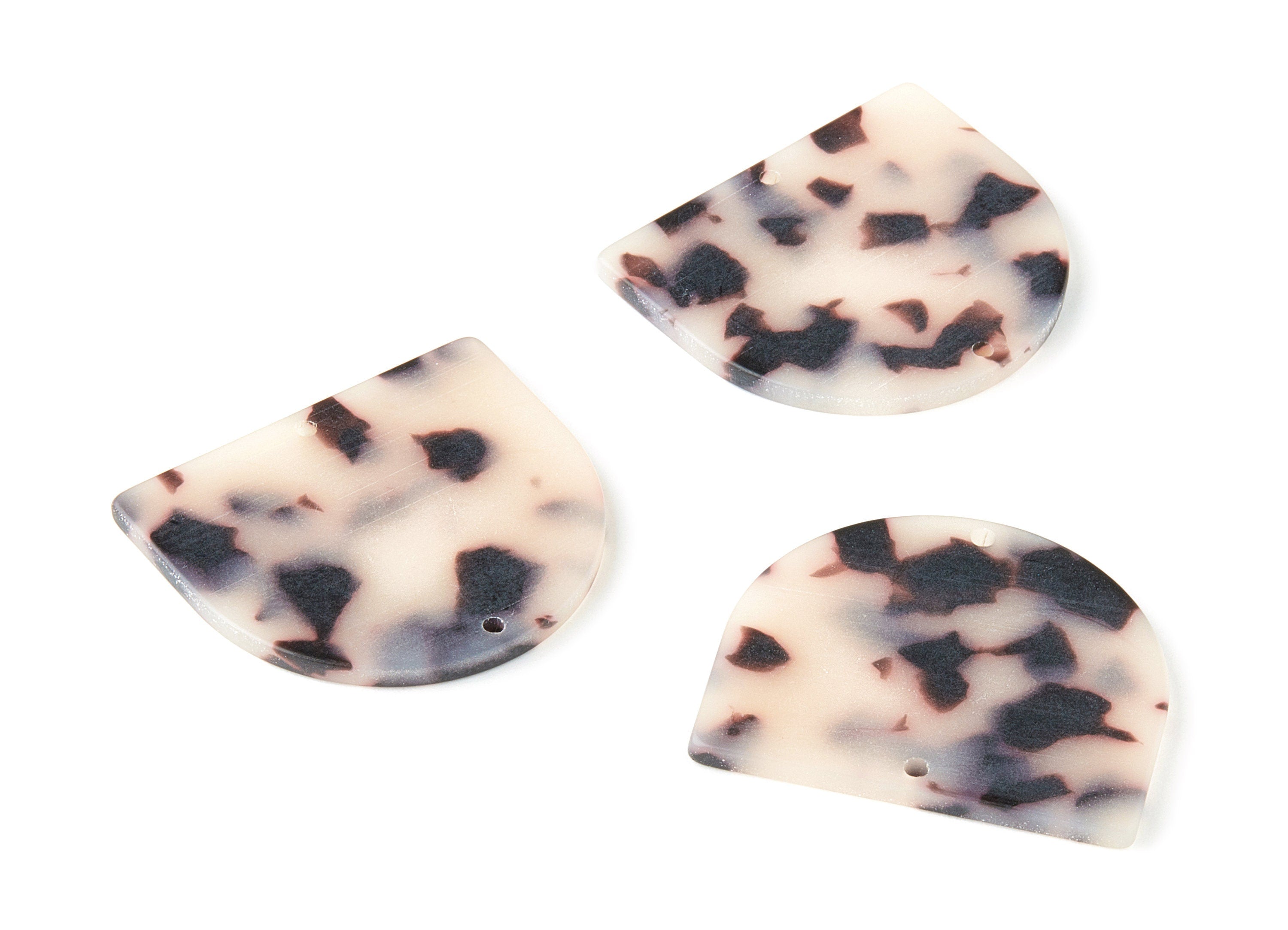 Acetate D Connector - Matte Blonde Tortoise Shell Earrings - D Earrings - 2 Holes - Color Code: A364 - 34x29.21x2.5mm - AC1634-A364 - DOMEDBAZAAR