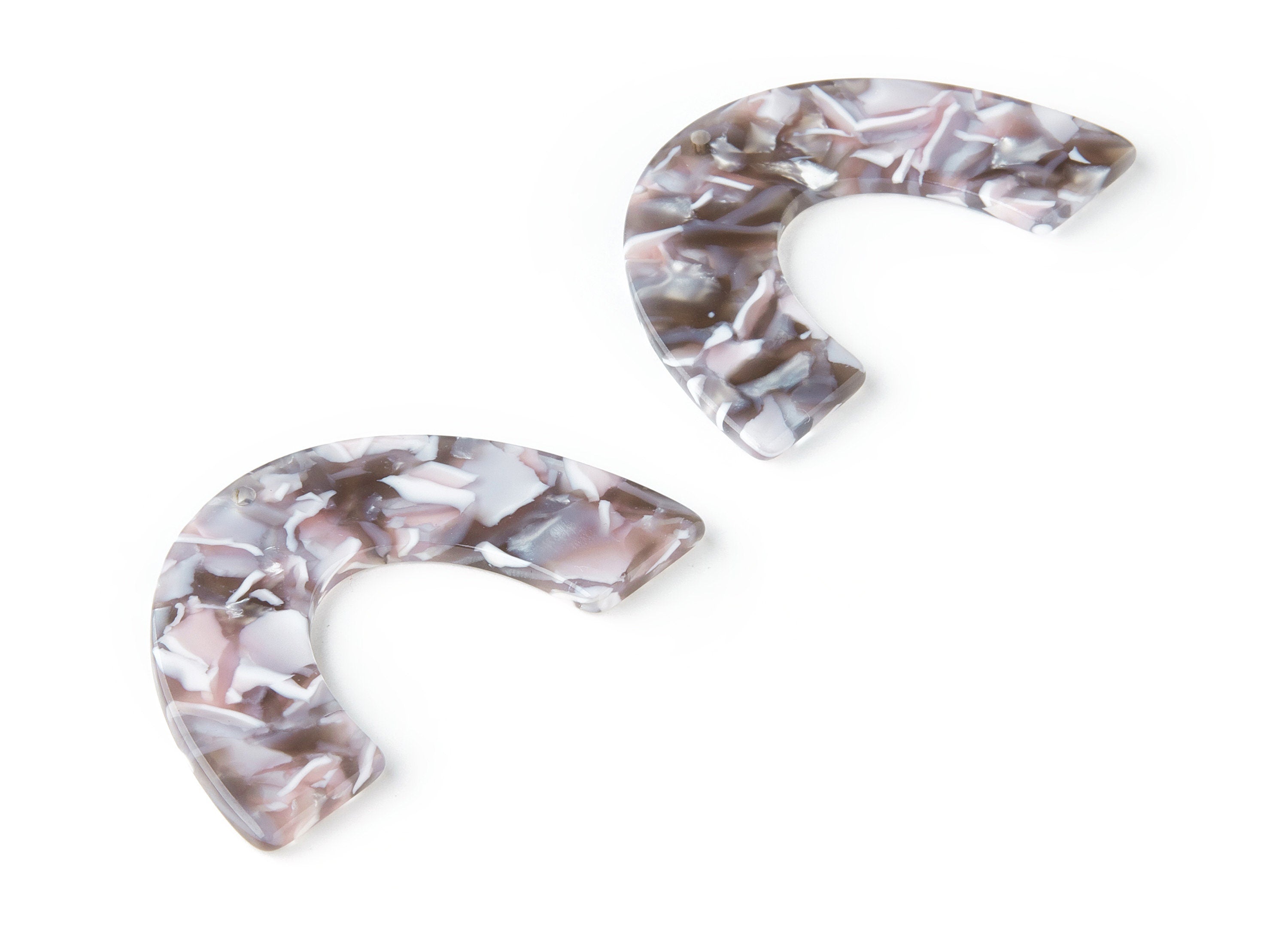 Acetate Large Arch Earring Charms - U Shaped Pendant - Earring Findings - Jewelry Supplies - Color Code: A157 - 30.6x48.5x2.53mm - AC1095EE - DOMEDBAZAAR
