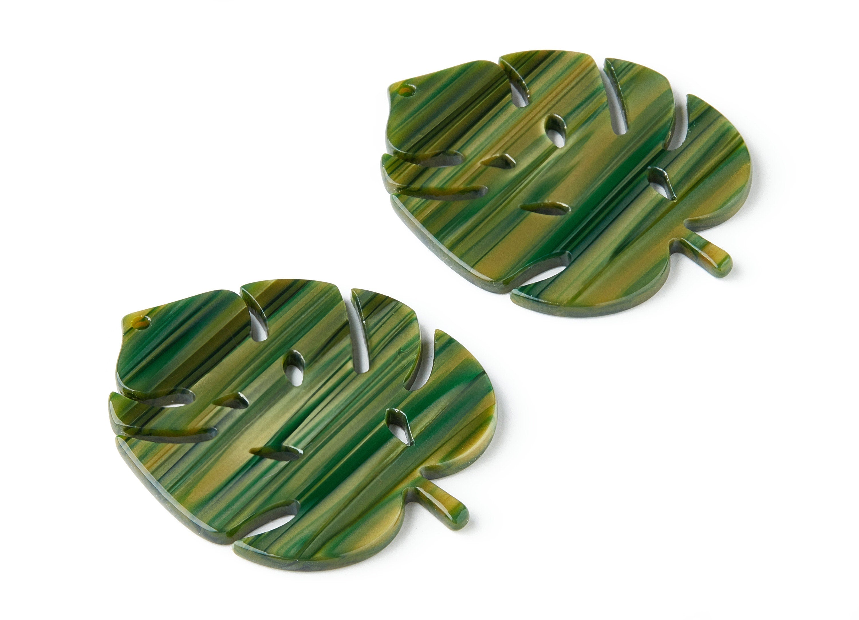 Acetate Leaf Earring Charms - Leaf Shaped Pendant - Earring Findings - Jewelry Supplies - Color Code: A78 - 49.9x41.1x2.36mm - AC1436B - DOMEDBAZAAR
