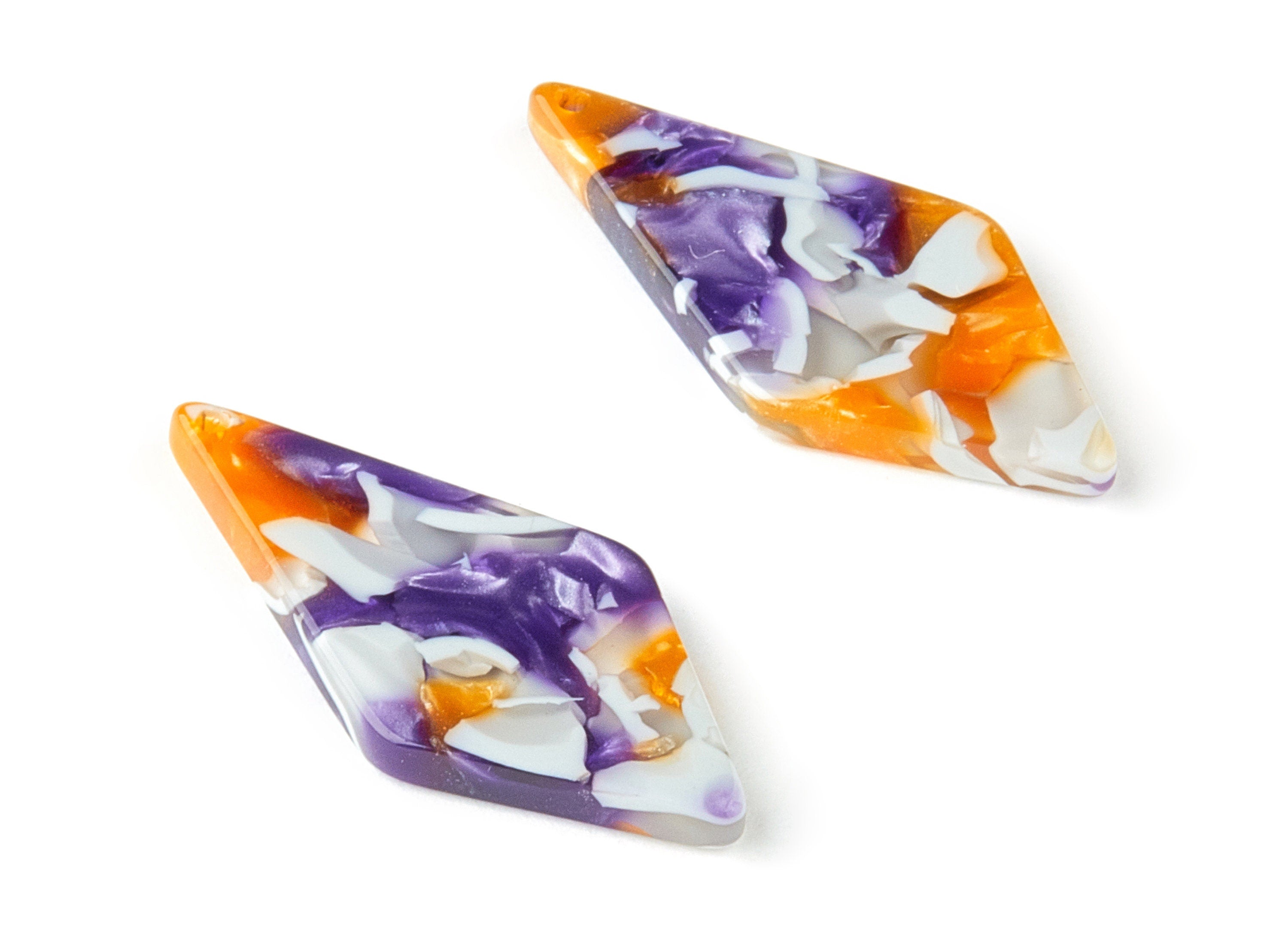 Acetate Diamond Charms - Diamond Earrings and Pendant - Earring Findings - Color Code: A186 - 31.06x14.95x2.61mm - AC1067-A186 - DOMEDBAZAAR