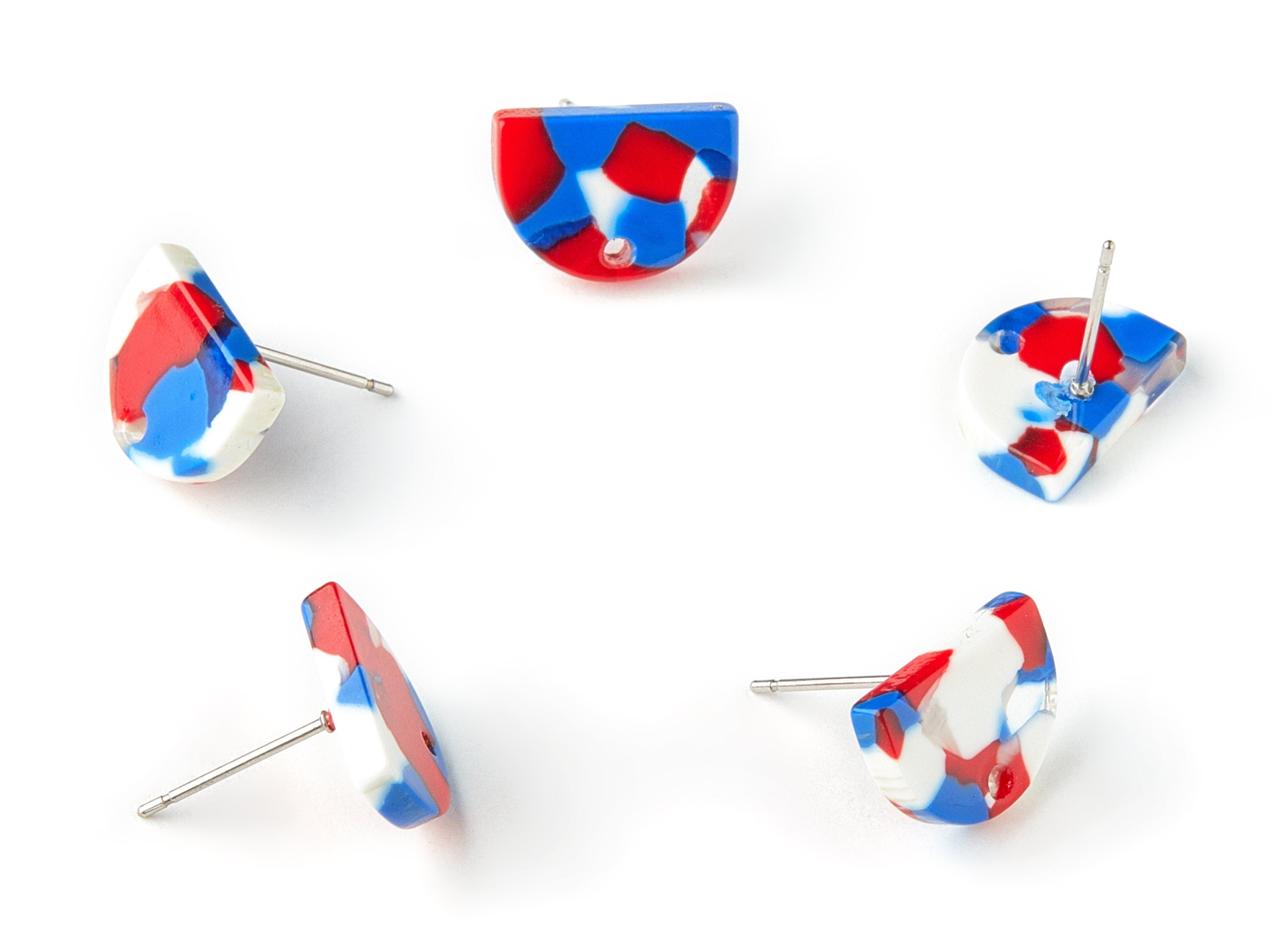 Acetate D Earring Stud - D Earring Post and Stud - Earring Findings - Jewelry Supplies - Color Code: A73 - 13.85x9.75x2.48mm - AC1632-A73 - DOMEDBAZAAR