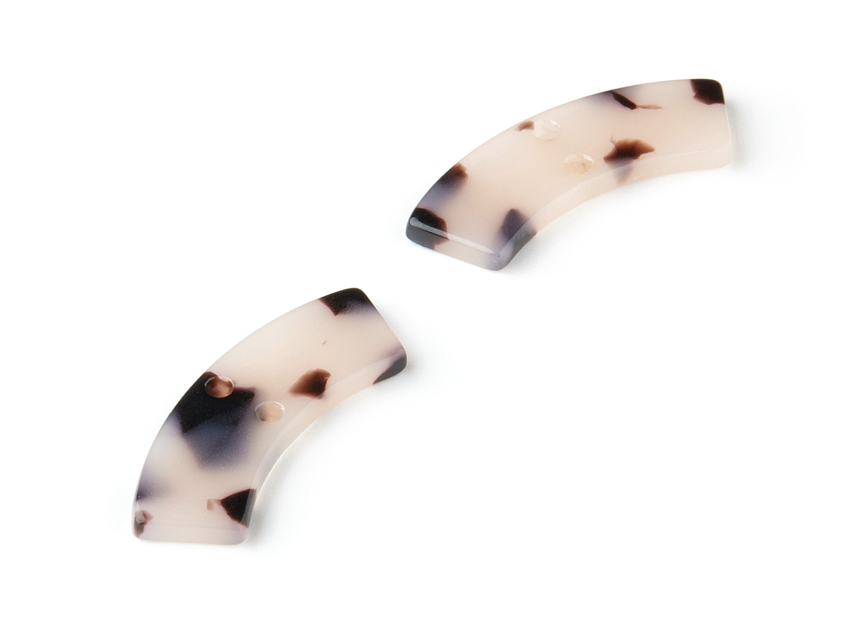 Acetate Acrylic Earring Charms - 2 Holes - Blonde Tortoise Shell Earrings - Irregular Shaped - Color Code: A06 - 30x9.2x2.4mm - AC1557-A06 - DOMEDBAZAAR