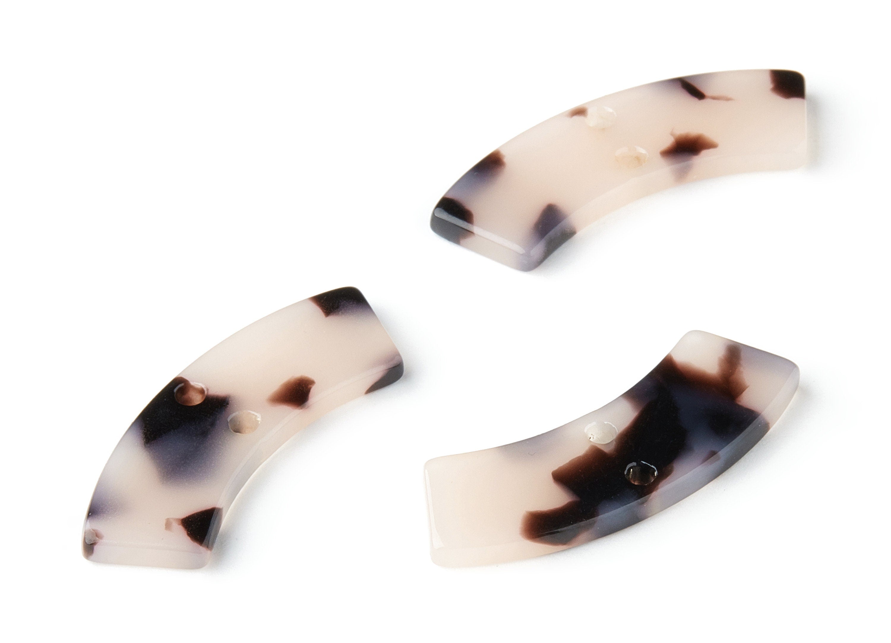 Acetate Acrylic Earring Charms - 2 Holes - Blonde Tortoise Shell Earrings - Irregular Shaped - Color Code: A06 - 30x9.2x2.4mm - AC1557-A06 - DOMEDBAZAAR