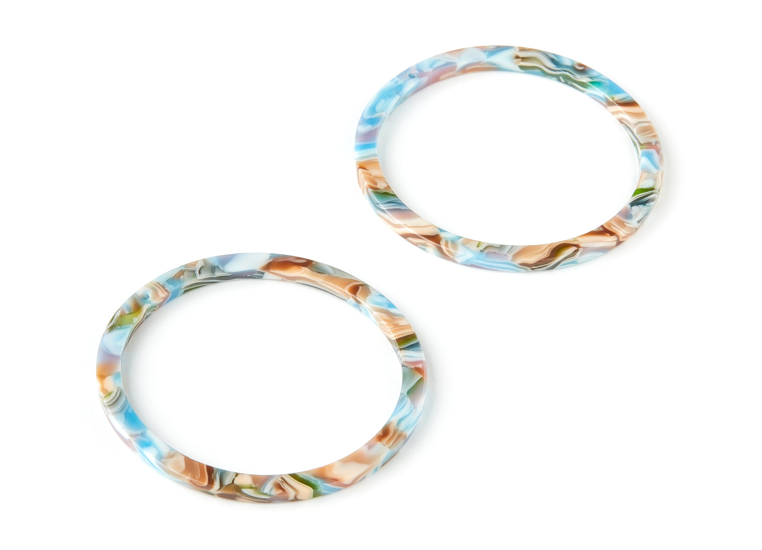 Acetate Circle Charms - Circle Earrings and Pendant - Earring Findings - 1 Hole - Color Code: A240 - 44.52x44.52x2.47mm - AC1126-A240 - DOMEDBAZAAR