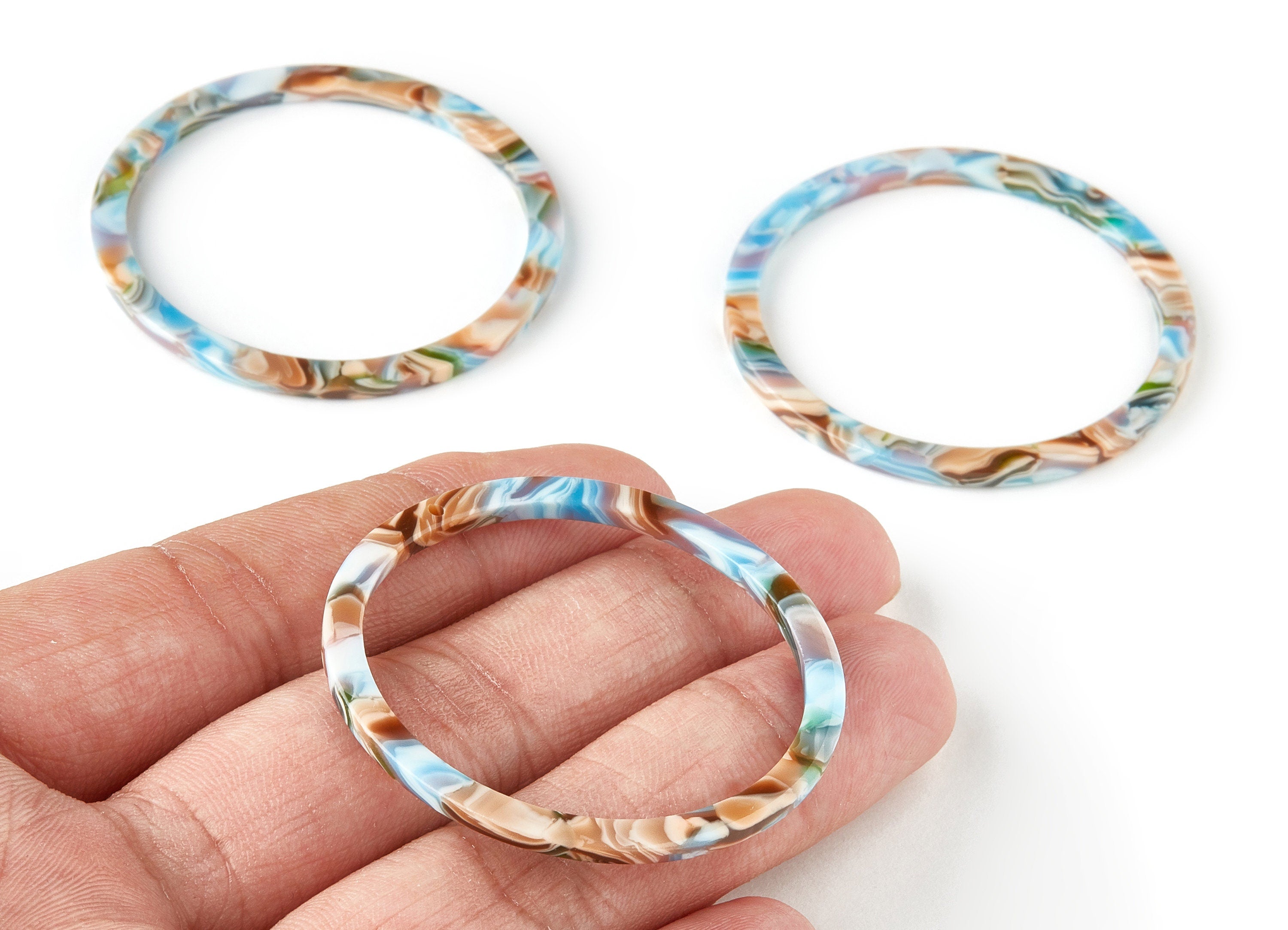 Acetate Circle Charms - Circle Earrings and Pendant - Earring Findings - 1 Hole - Color Code: A240 - 44.52x44.52x2.47mm - AC1126-A240 - DOMEDBAZAAR