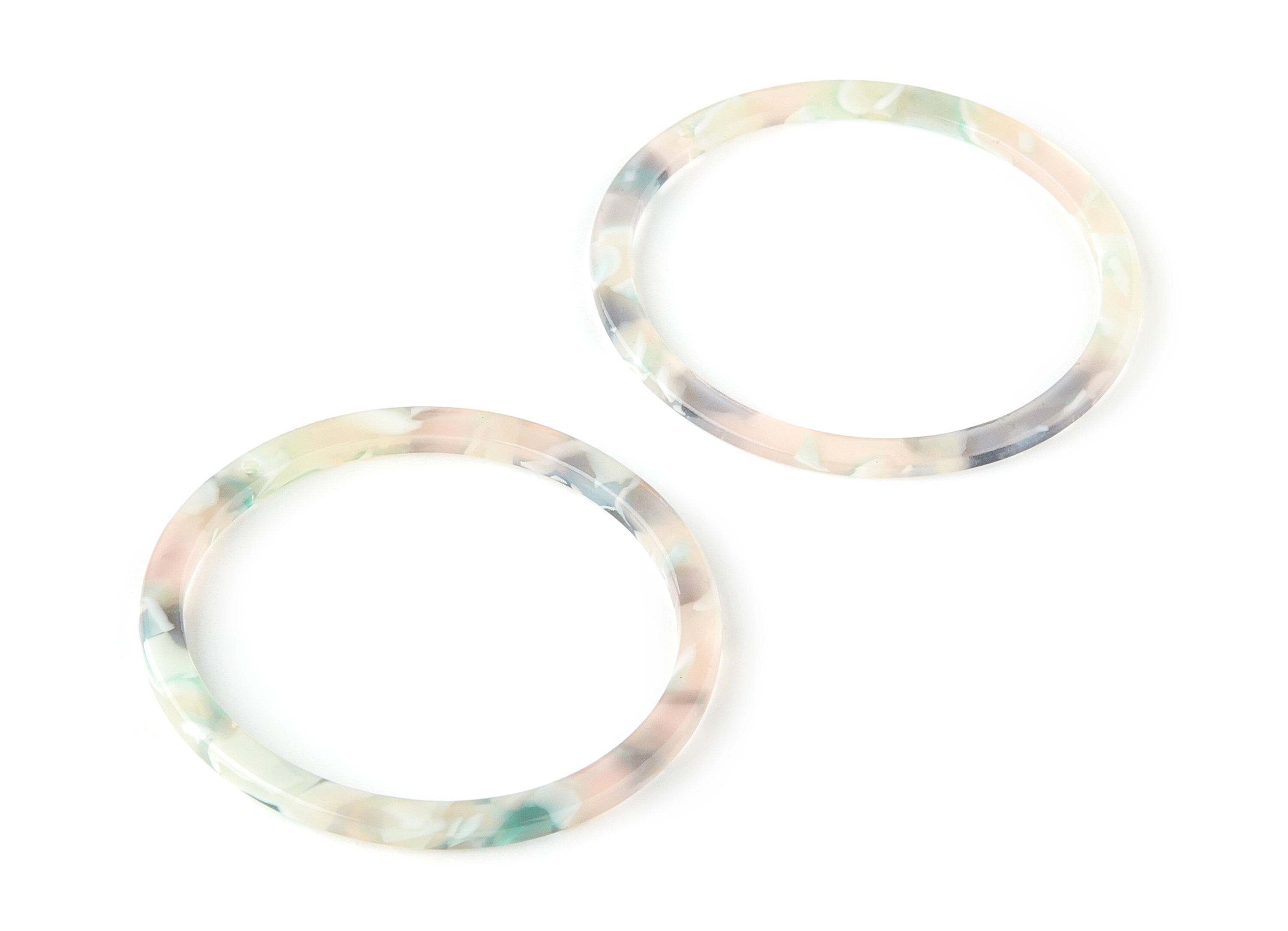 Acetate Circle Charms - Circle Earrings and Pendant - Earring Findings - 1 Hole - Color Code: A265 - 44.52x44.52x2.47mm - AC1126-A265 - DOMEDBAZAAR