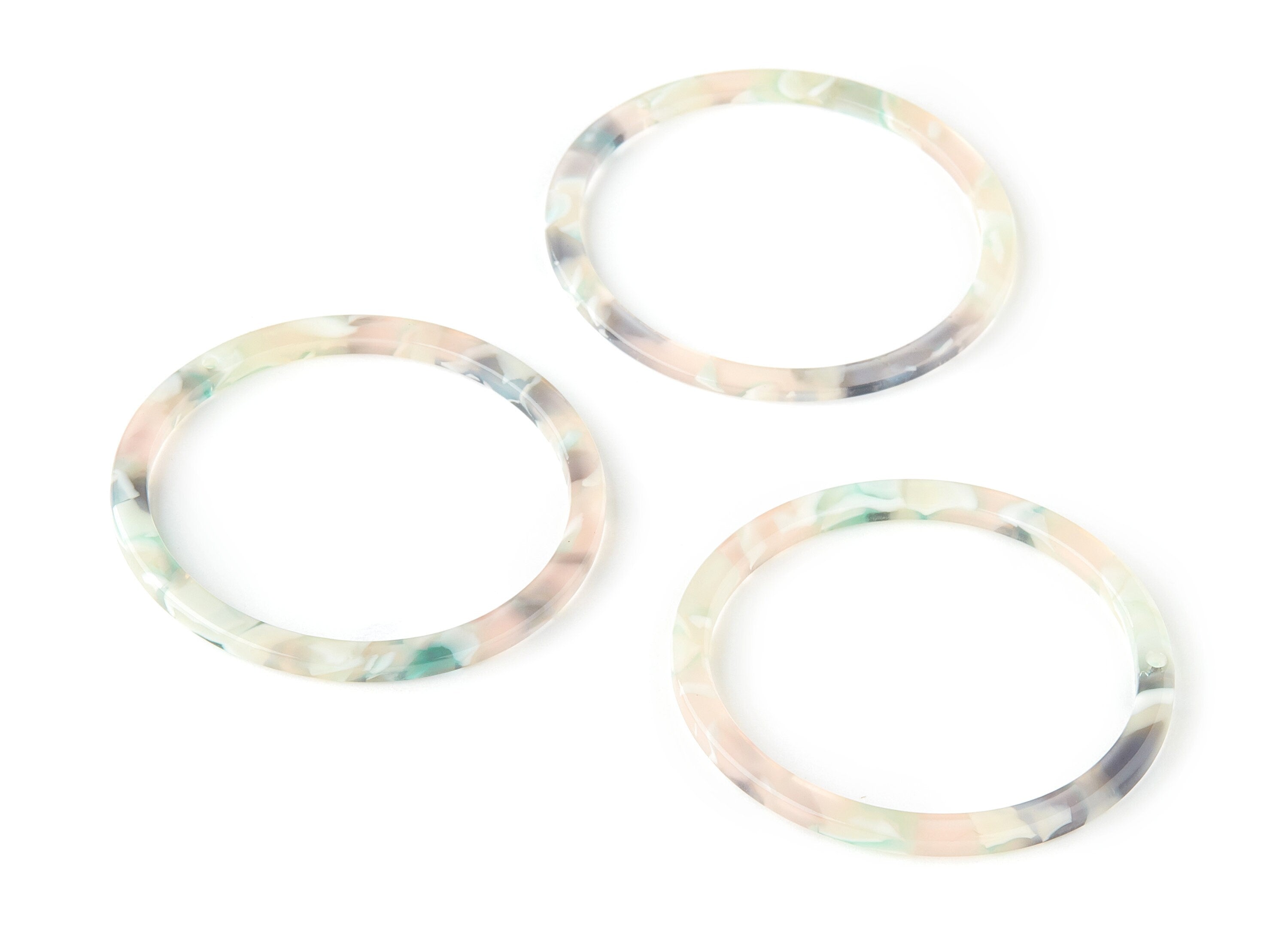 Acetate Circle Charms - Circle Earrings and Pendant - Earring Findings - 1 Hole - Color Code: A265 - 44.52x44.52x2.47mm - AC1126-A265 - DOMEDBAZAAR