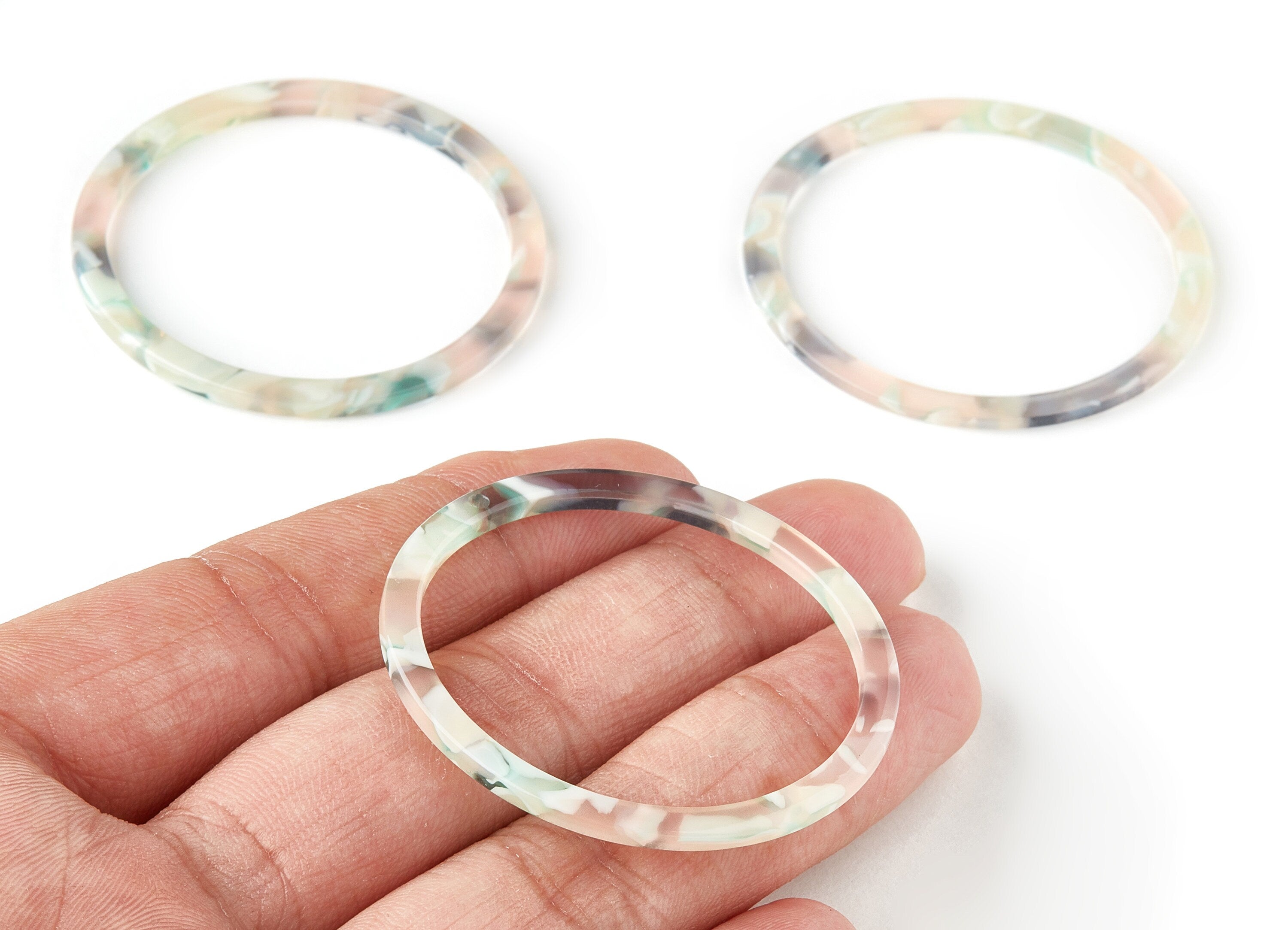 Acetate Circle Charms - Circle Earrings and Pendant - Earring Findings - 1 Hole - Color Code: A265 - 44.52x44.52x2.47mm - AC1126-A265 - DOMEDBAZAAR