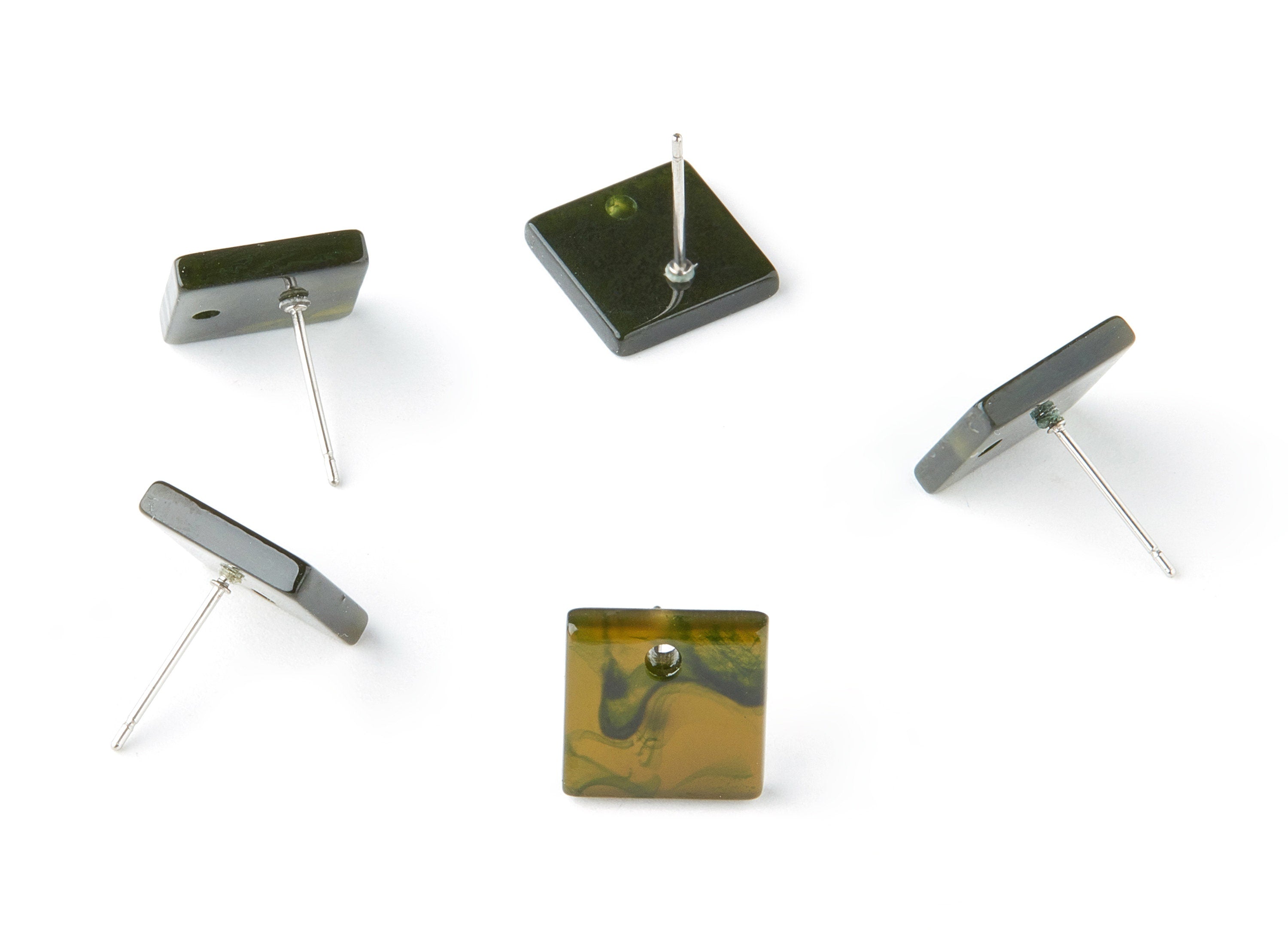 Acetate Square Earring Stud - Acetate Square Earring Post  - Earring Post - Jewelry Supplies - Color Code:A136 - 11.7x11.7x2.6mm- AC1140K - DOMEDBAZAAR
