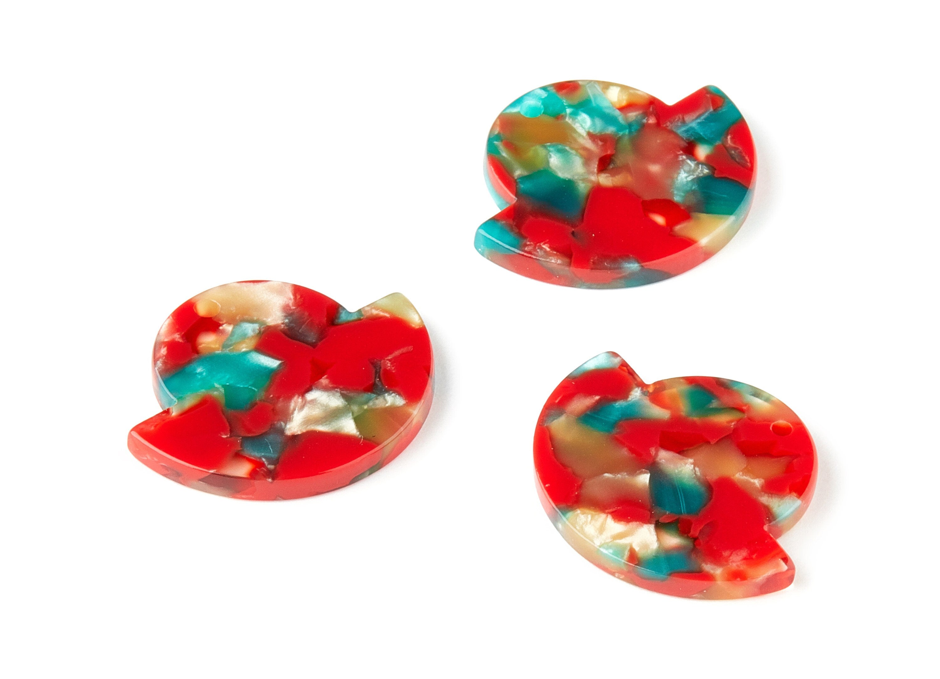 Acetate Geometric Charms - Geometric Earrings and Pendant - Earring Findings - Color Code:A46- 28.74x23.58x2.79mm - AC1338 - A46 - DOMEDBAZAAR