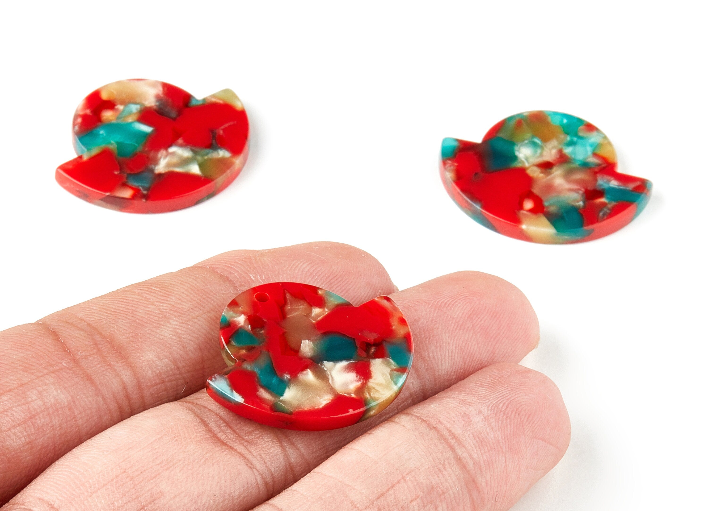 Acetate Geometric Charms - Geometric Earrings and Pendant - Earring Findings - Color Code:A46- 28.74x23.58x2.79mm - AC1338 - A46 - DOMEDBAZAAR