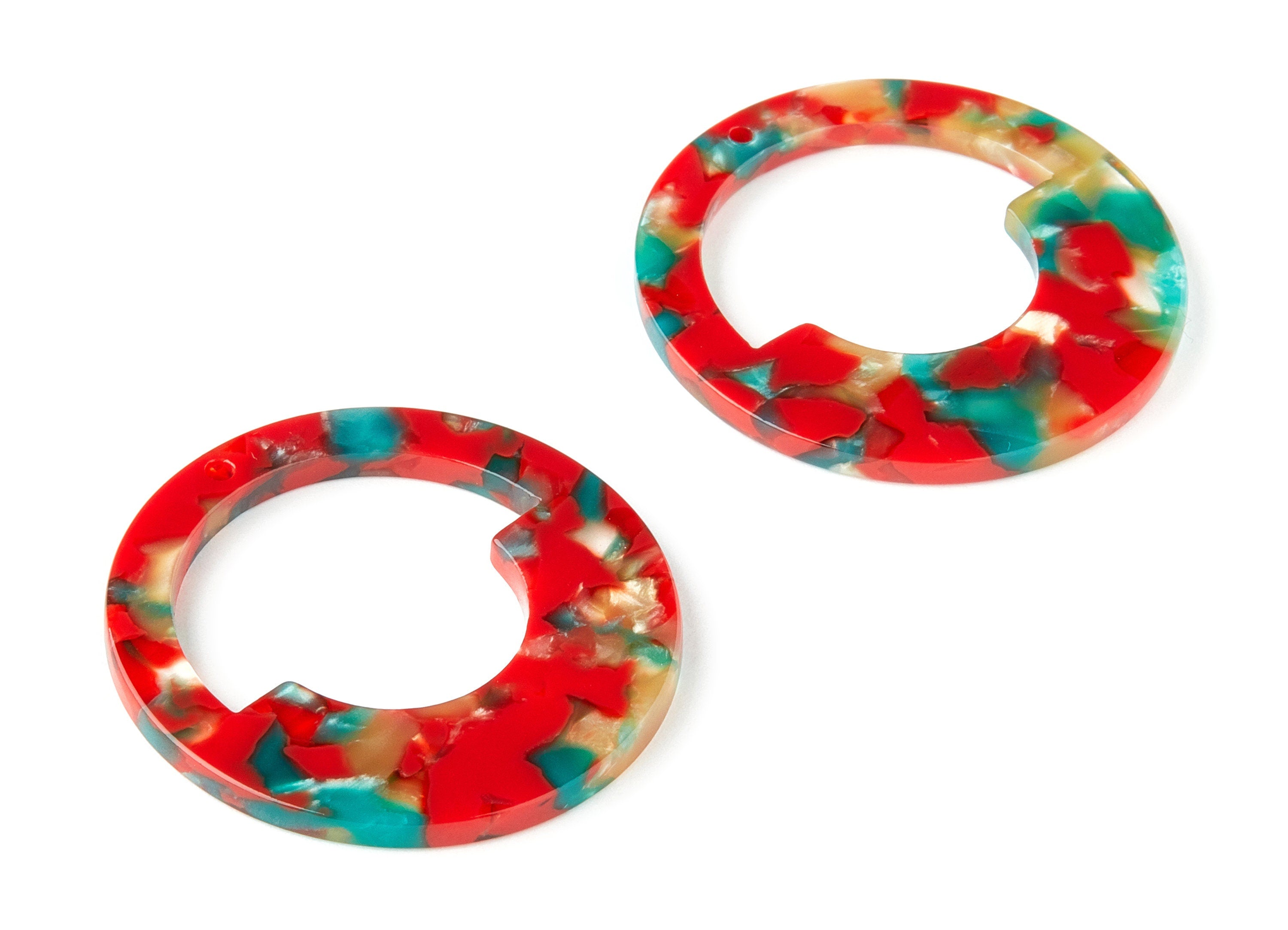 Acetate Circle Charms - Circle Earrings and Pendant - Earring Findings - Jewelry Supplies - Color Code: A46 - 39.68x39.7x2.74mm - AC1339-A46 - DOMEDBAZAAR