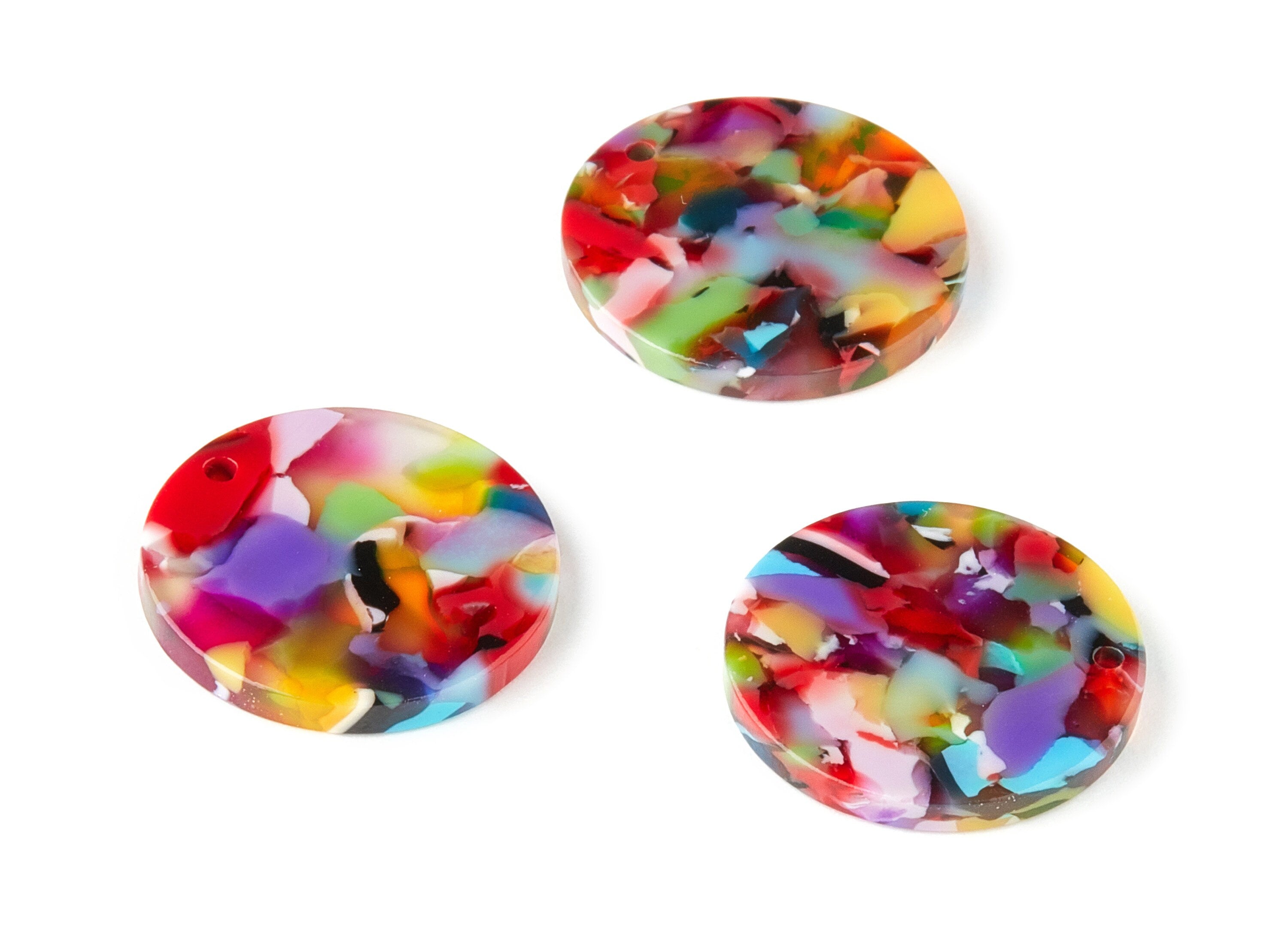 Acetate Round Charms - Coin Earrings and Pendant - Earring Findings - Jewelry Supplys - Color Code: A21 - 23.79x23.79x2.5mm - AC1661-A21 - DOMEDBAZAAR