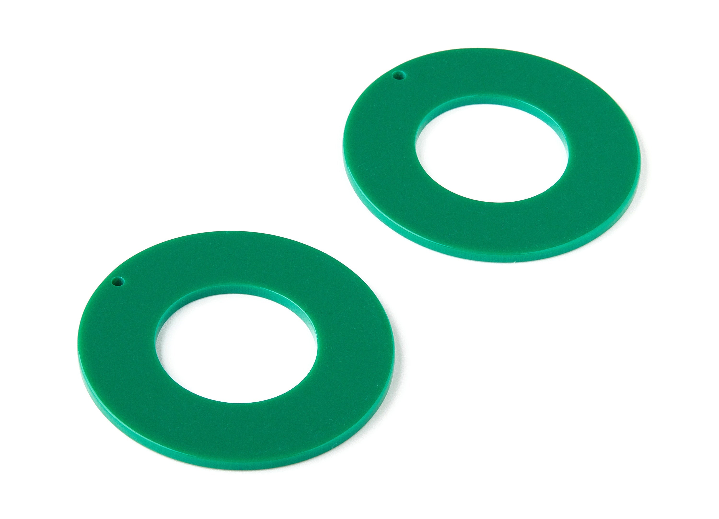 Acrylic Circle Charms - Circle Earrings and Pendant - Earring Finding - Jewelry Making - Color Code: A346 - 47.84x47.84x2.51mm - AC1660-A346 - DOMEDBAZAAR